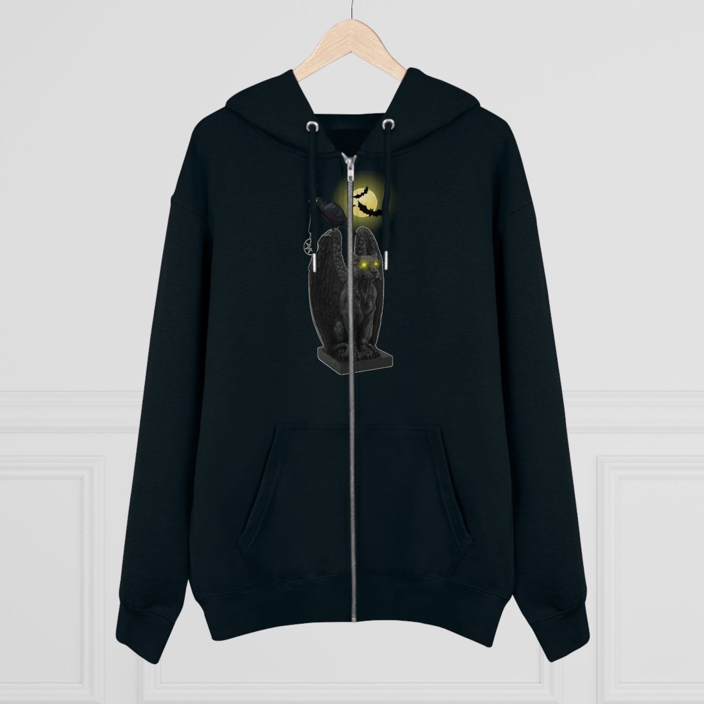 Men's Edgar Allan Poe Raven Halloween Zip Up Hoodie