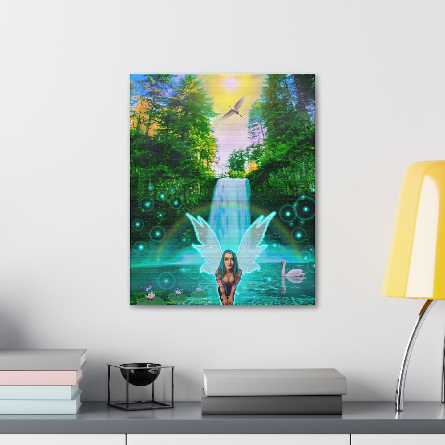 Mystic Water Fairy,  Canvas print, Wall Decor, Fantasy Art, Unique Gift, Original Art