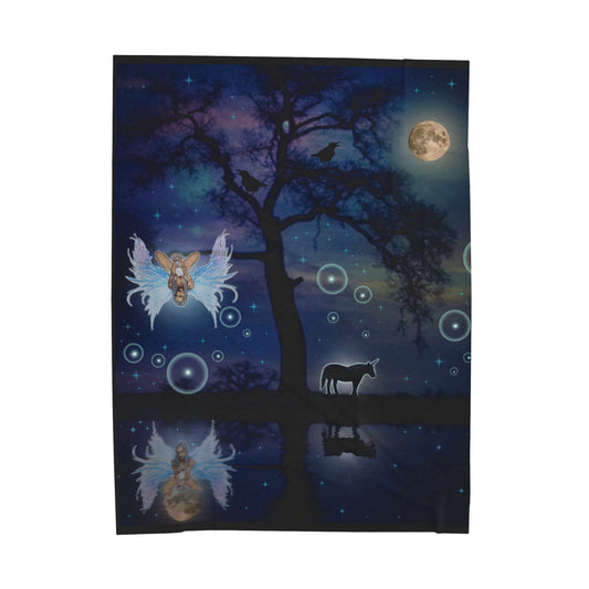 Mystic Moon Fairy Velveteen Plush Blanket