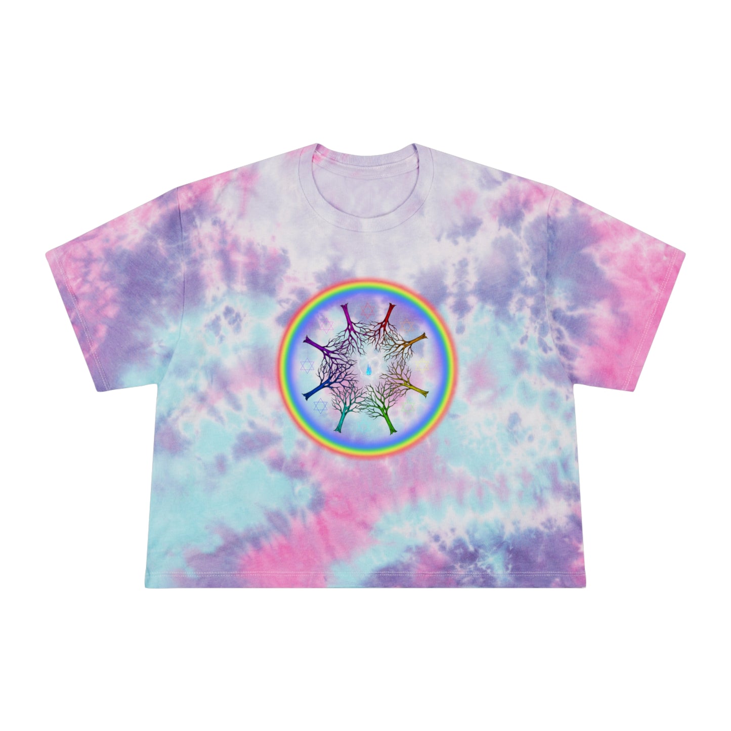 PRIDE Rainbow Roots Women's Tie-Dye Crop Tee