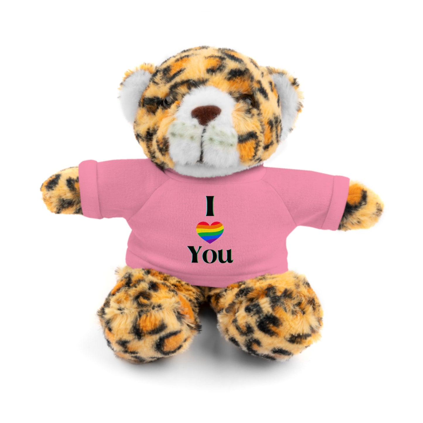 I Heart You Kids Cute Stuffed Animals with Tee; Panda, Sheep, Bunny, Lion, Jaguar, Teddy Bear