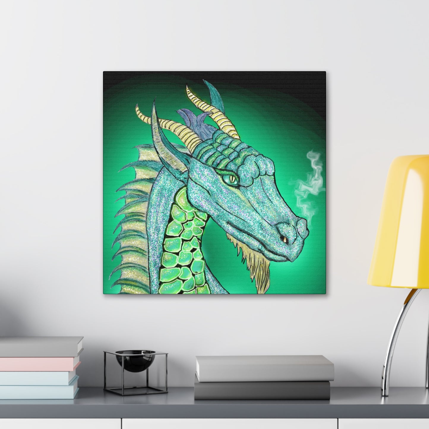 Mystic Dragon, Fantasy Art, Canvas Art, Dragon Lover Gift, Unique Gifts, Original Art