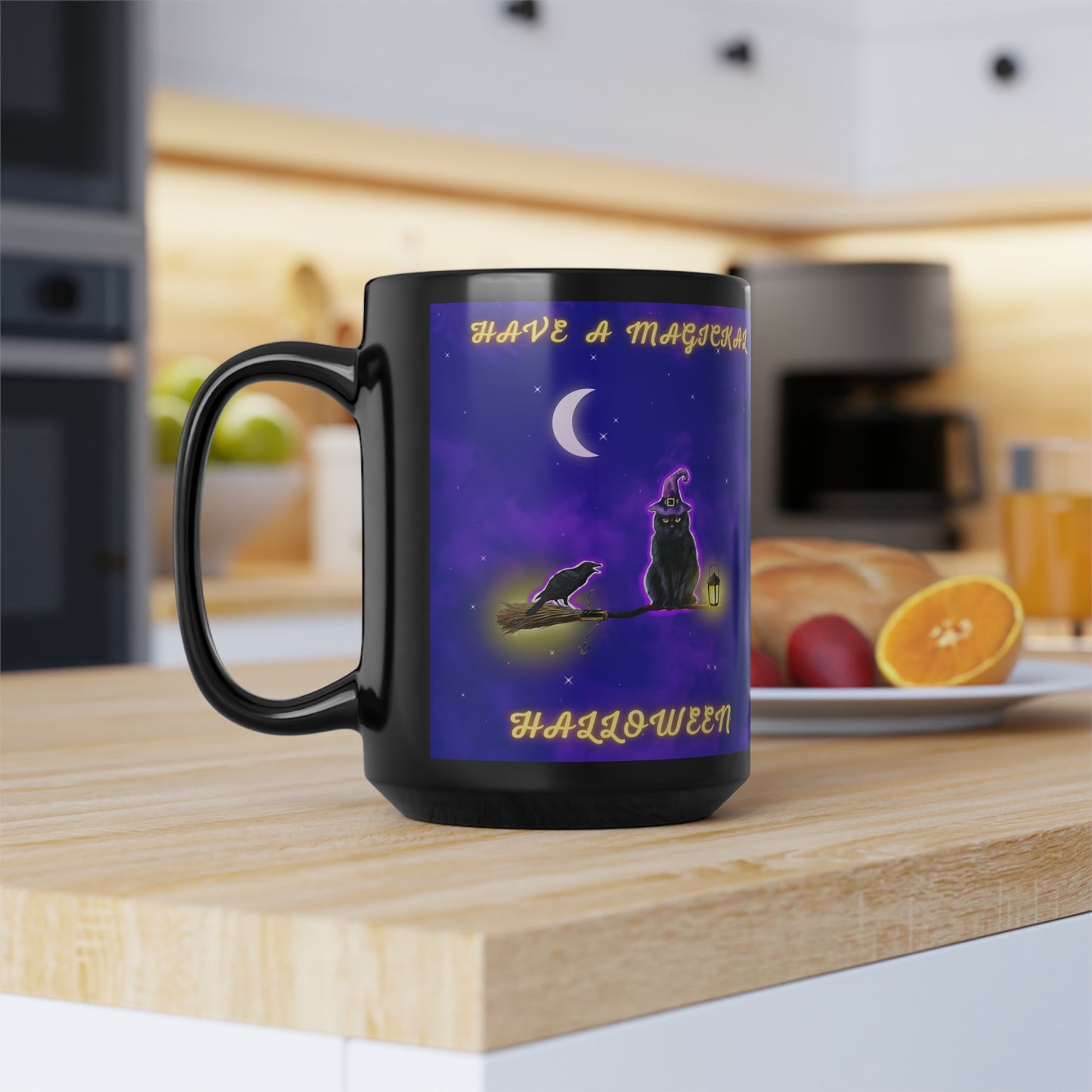 Have a Magickal Halloween Black Halloween Mug, 15oz