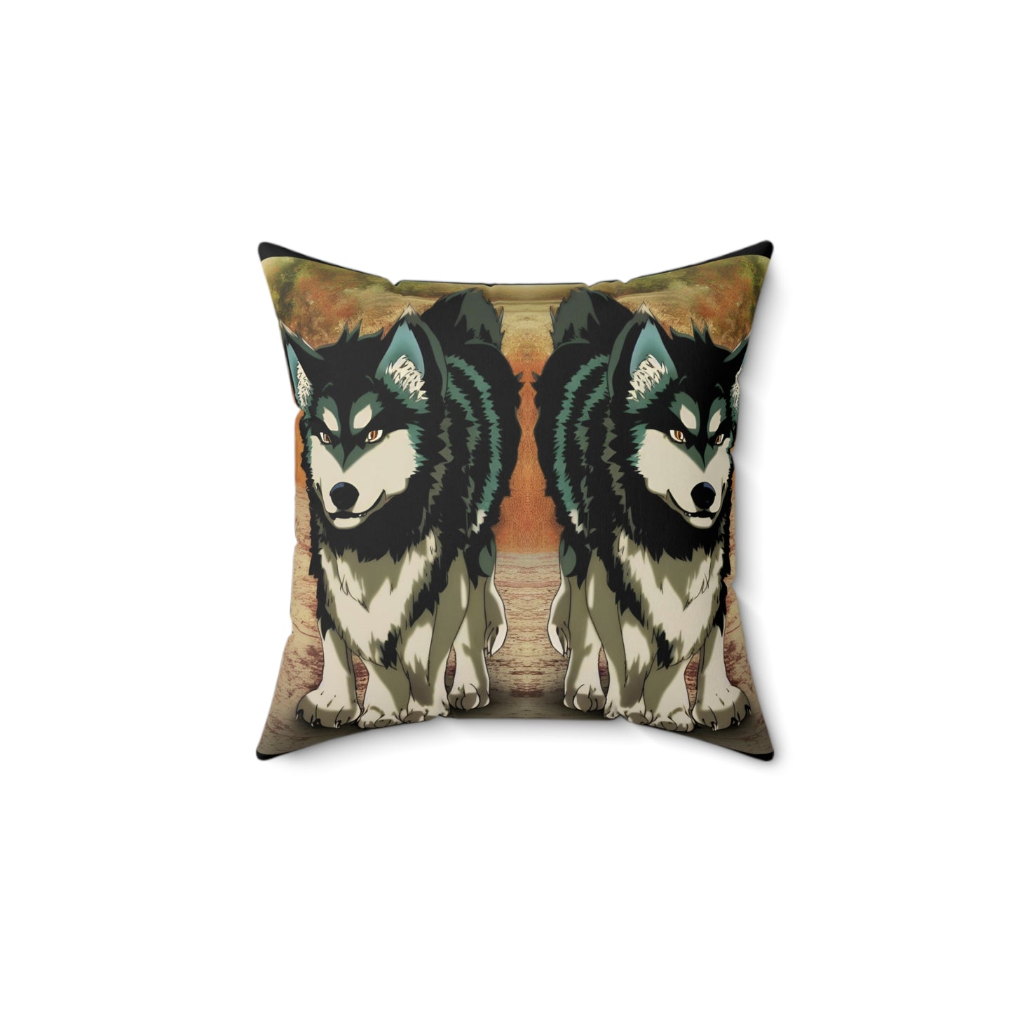 Anime Alaskan Malamute, Spun Polyester Square Pillow