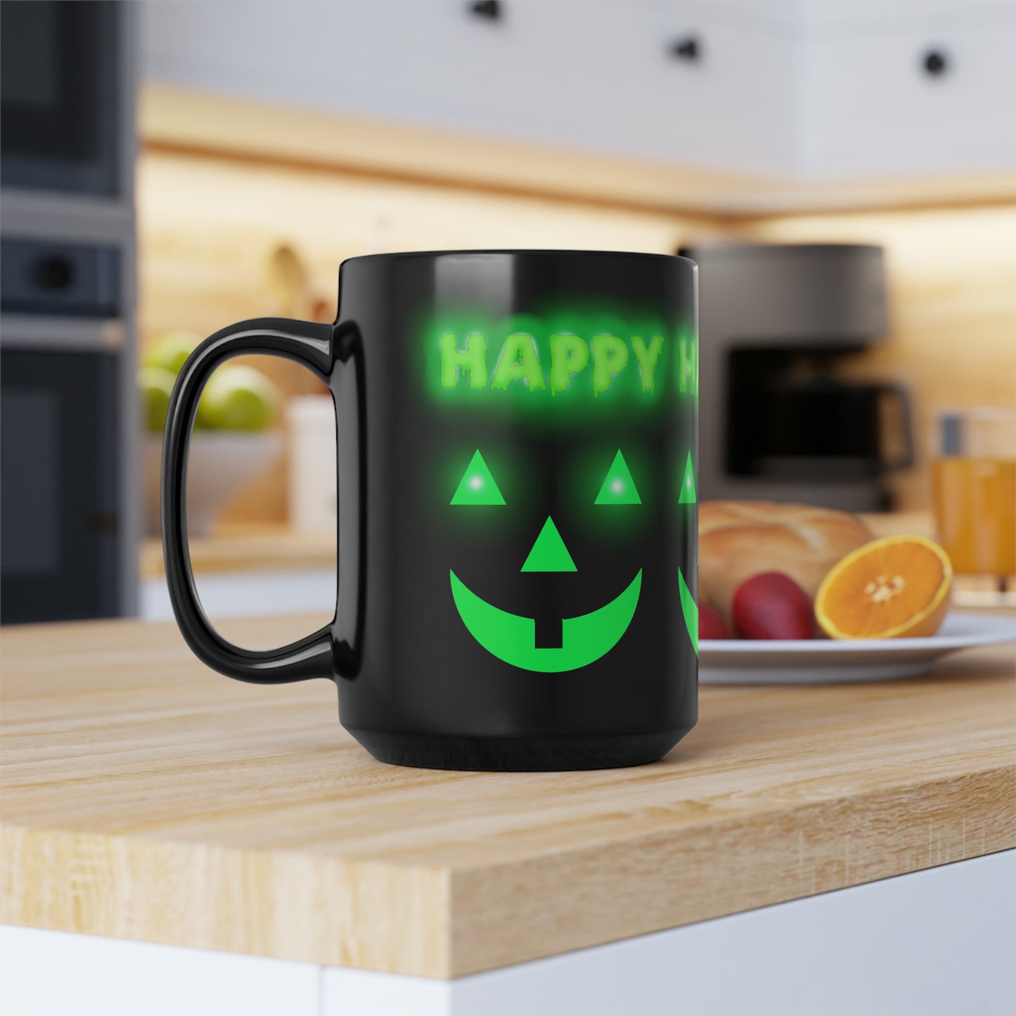 Happy Halloween Black Mug, 15oz