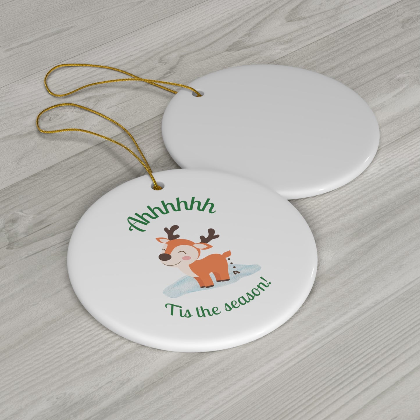 Tis The Season Ceramic Ornament, 4 Shapes
