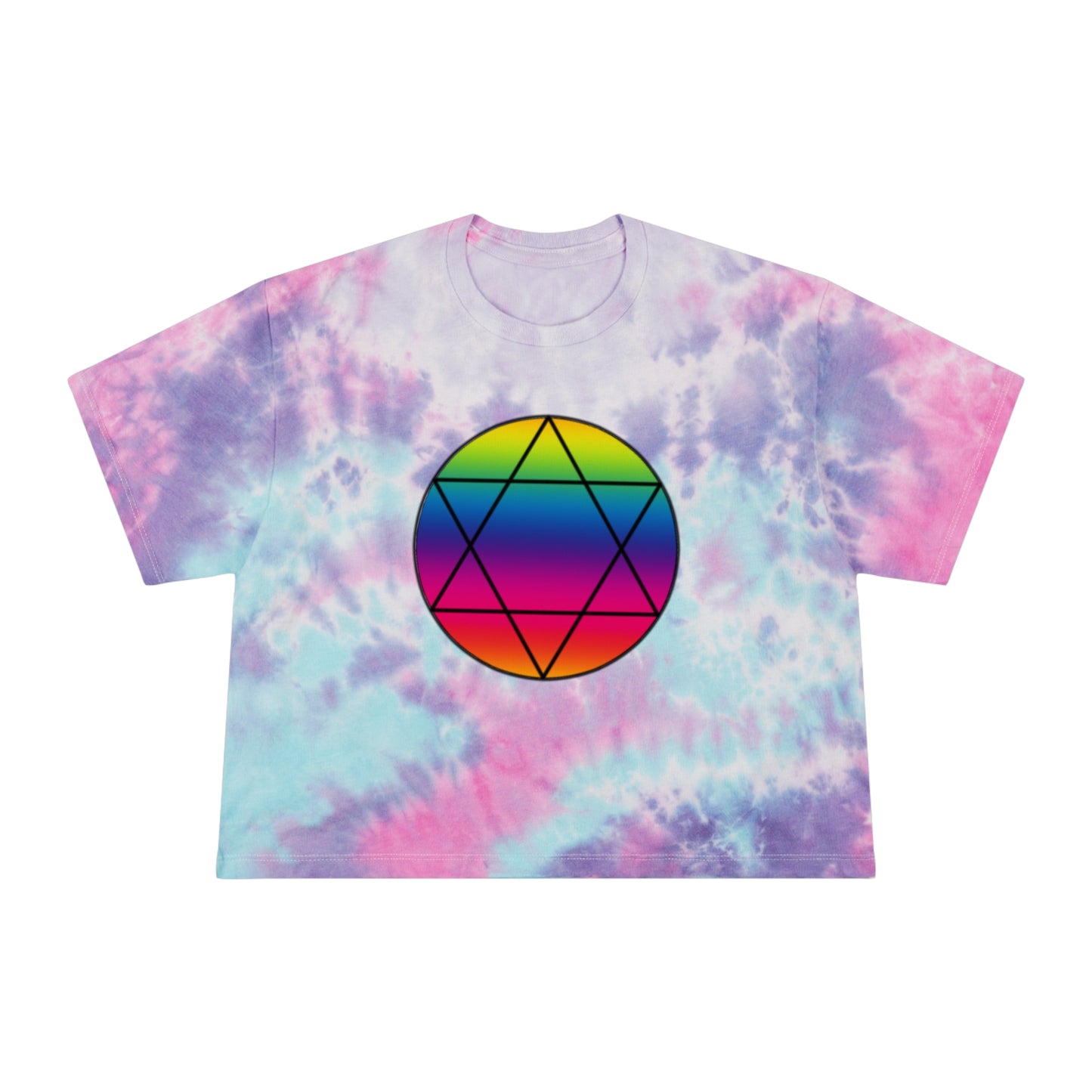 PRIDE Hexagram Women's Tie-Dye Crop Tee