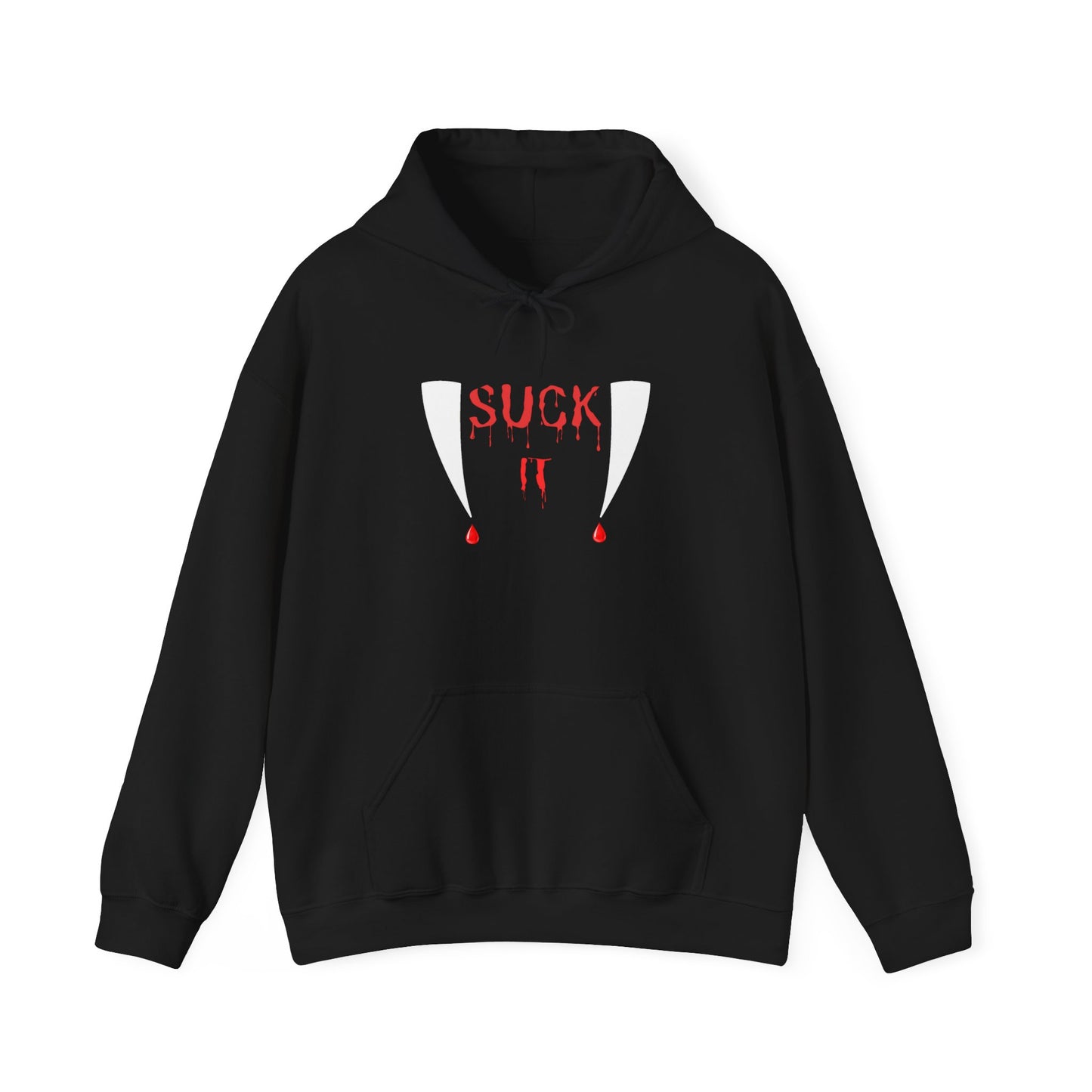 Suck It Vampire Fangs Halloween Hoodie Unisex Heavy Blend" Hooded Sweatshirt