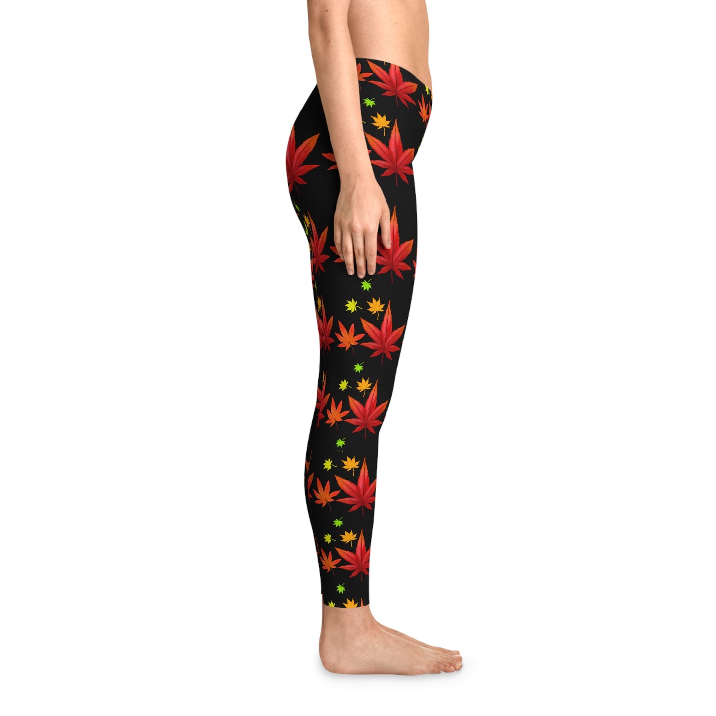 Colors of fall Stretchy Leggings Black