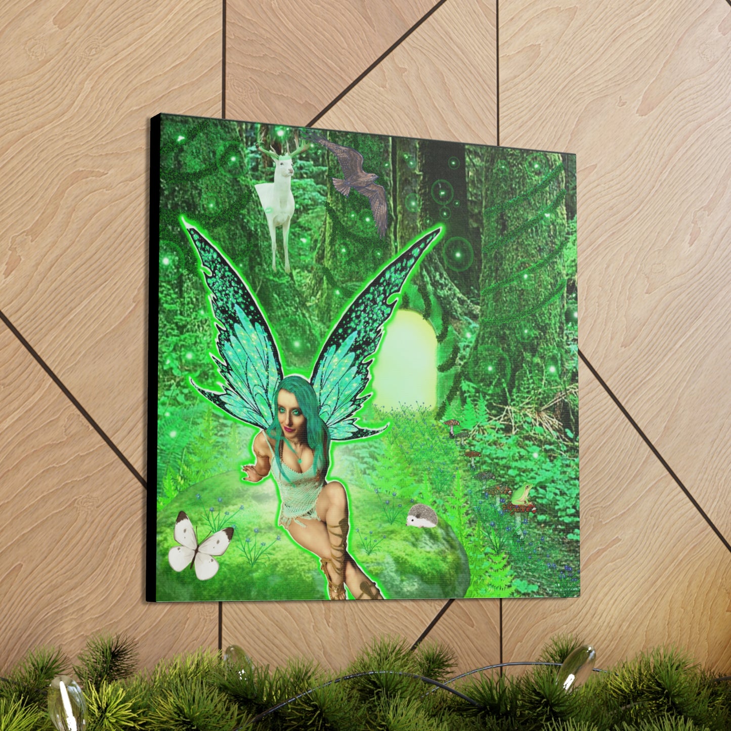 Mystic Forest Fairy Fantasy Art, Canvas Art, Wall Decor, Nature Lover Gift, Original Art, Unique Gift