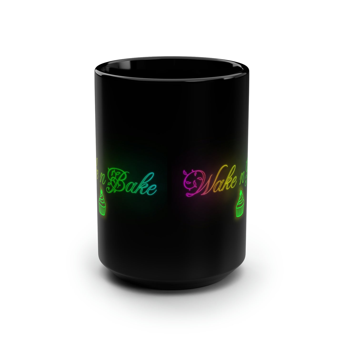 Wake N Bake, Black Mug, 15oz, 420 Gift