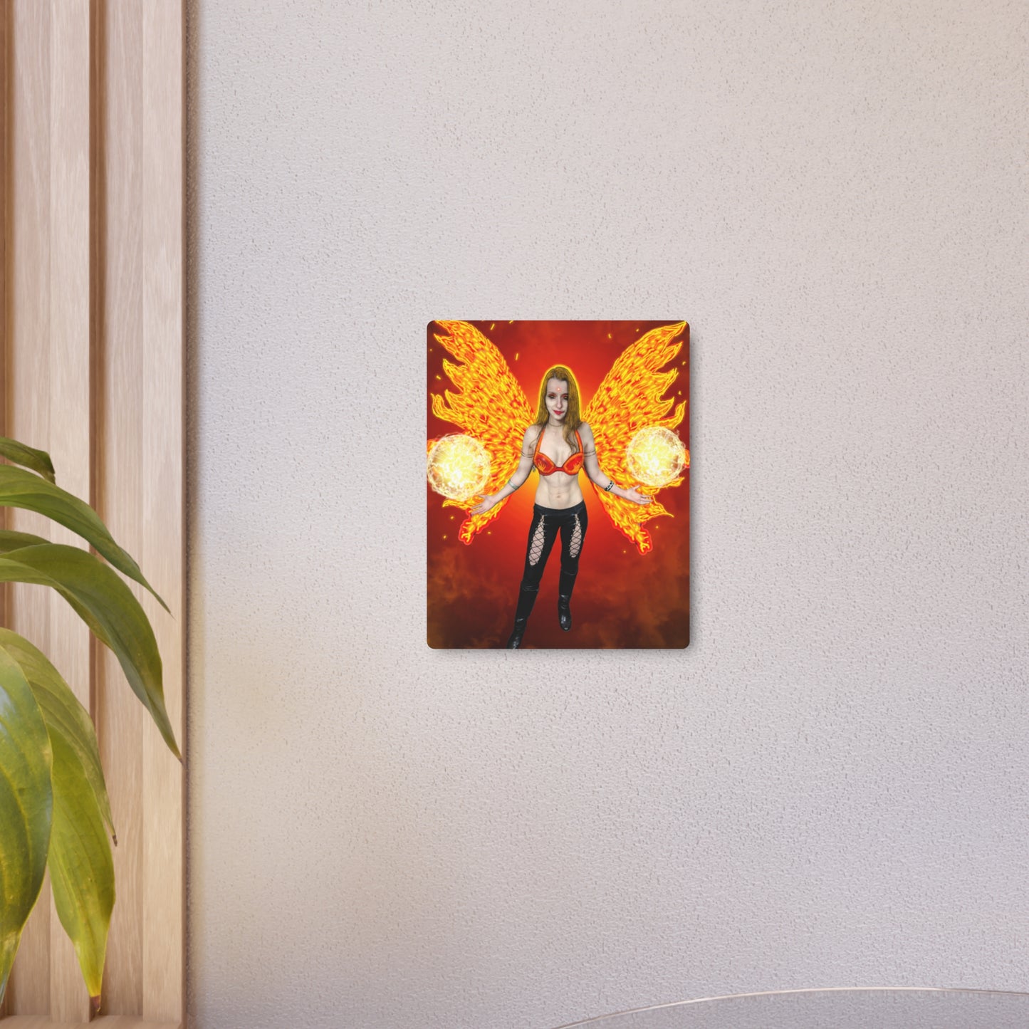 Mystic Fire Fairy, Fantasy Art, Metal Wall Art, Unique Gifts, Original Art Wall Decor