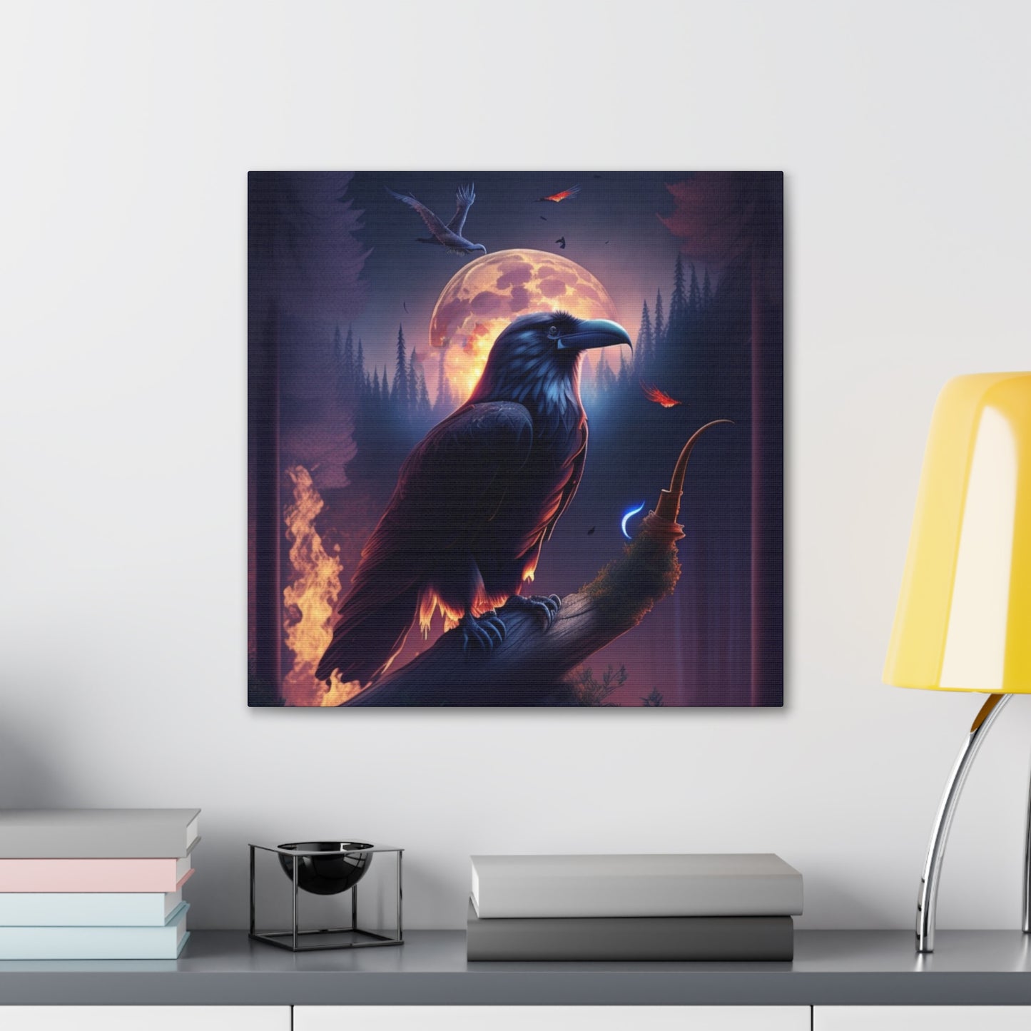 Raven Guide, Canvas Art, Canvas Print, Wall Decor, Original Art, Unique Gifts