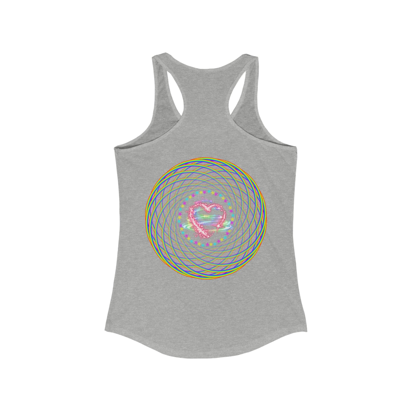 Rainbow Spiral PRIDE Heart Women's Ideal Racerback Tank