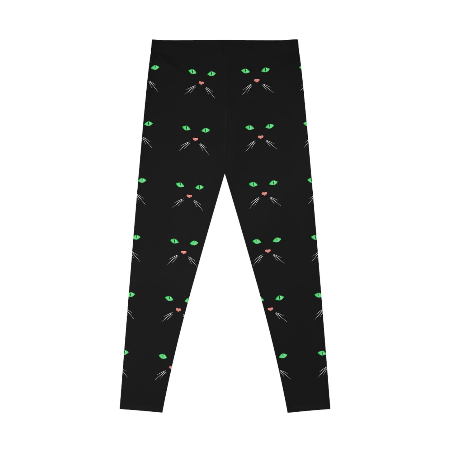 Spooky Black Cat Halloween Stretchy Leggings