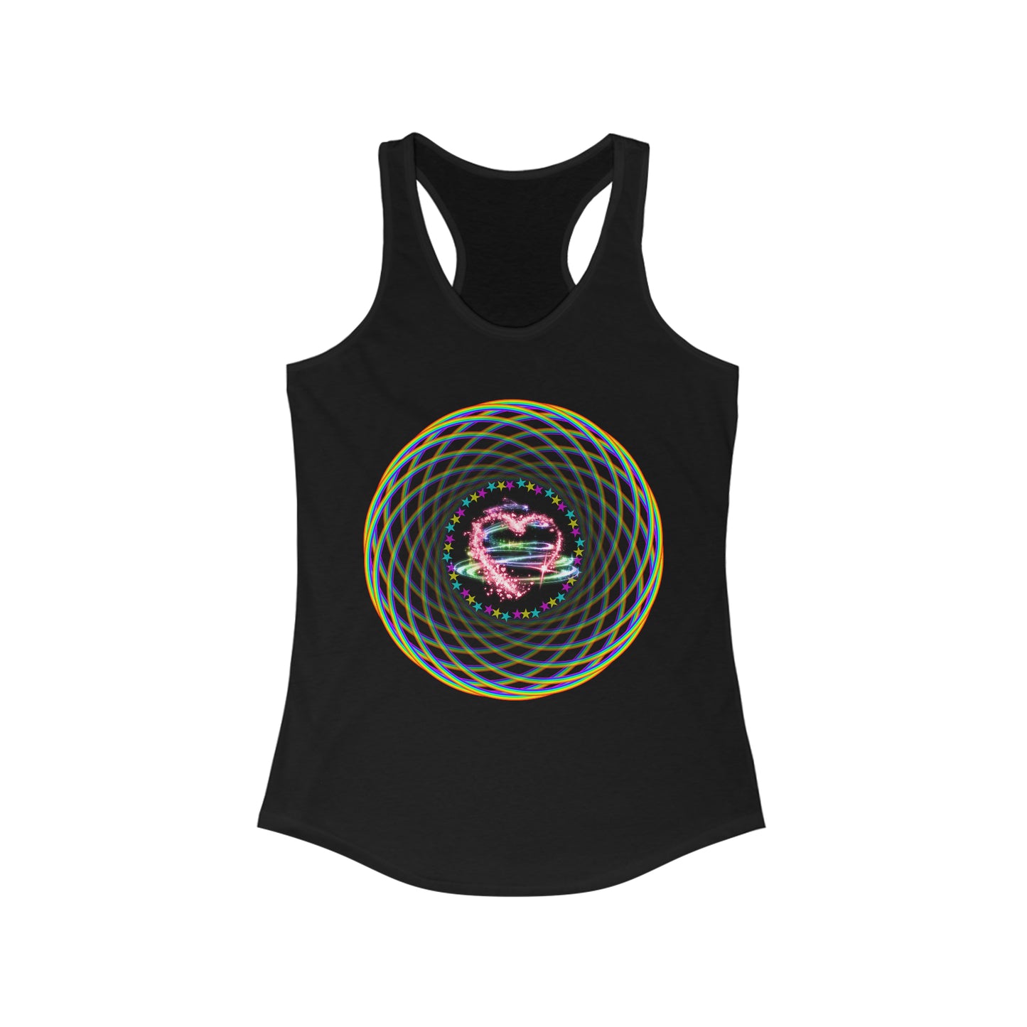 Rainbow Spiral PRIDE Heart Women's Ideal Racerback Tank