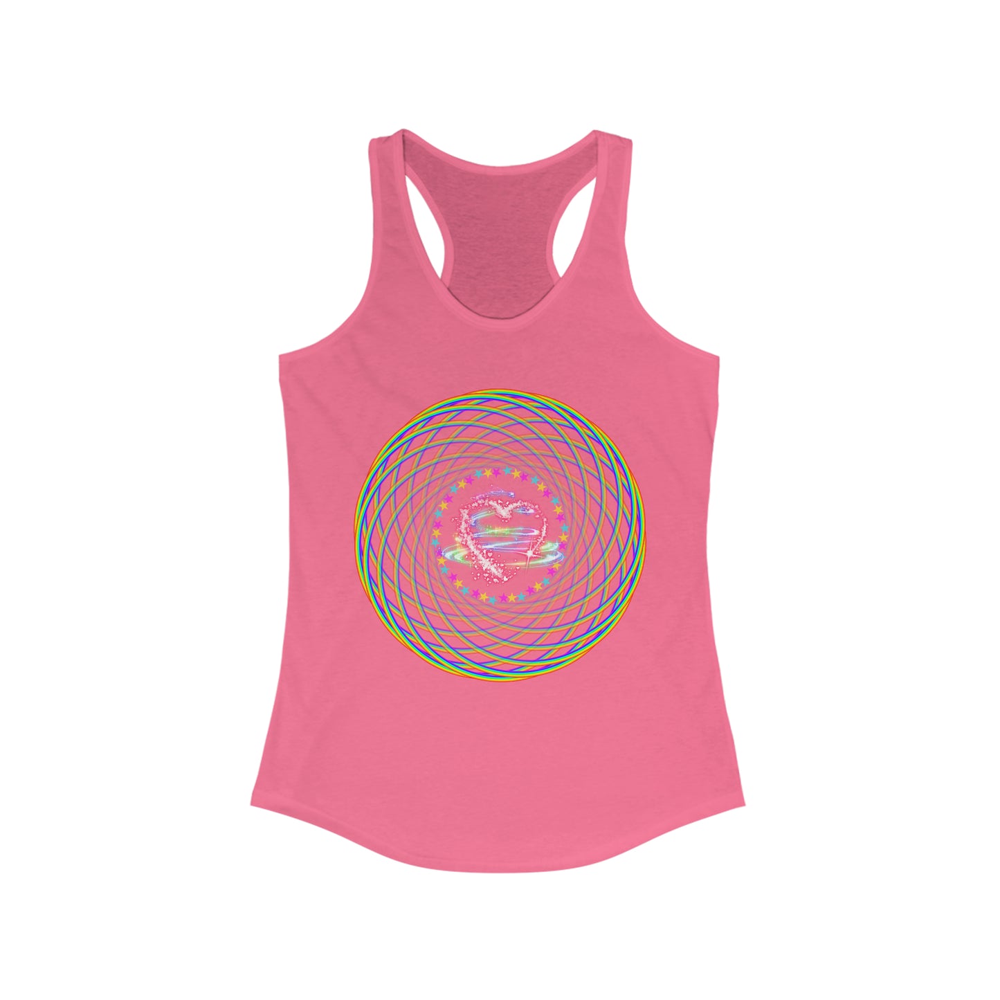 Rainbow Spiral PRIDE Heart Women's Ideal Racerback Tank