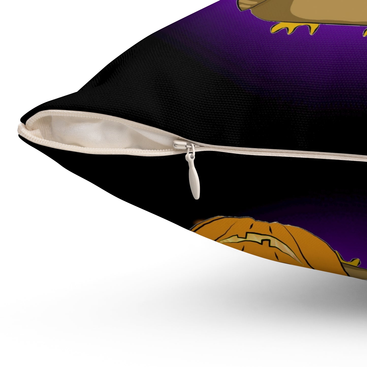 Witchy Halloween Owl Spun Polyester Square Pillow