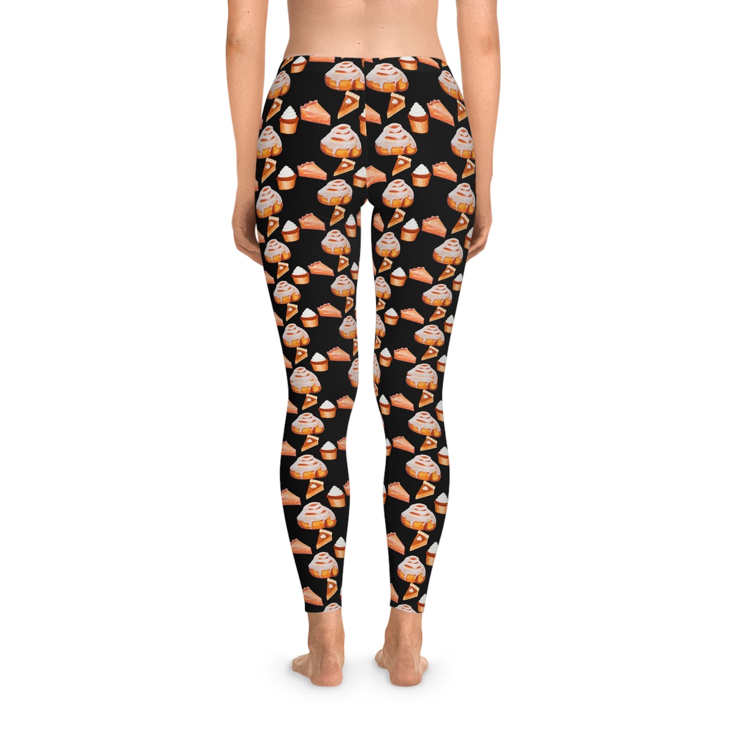 Autumn Desserts Stretchy Fall Leggings Black