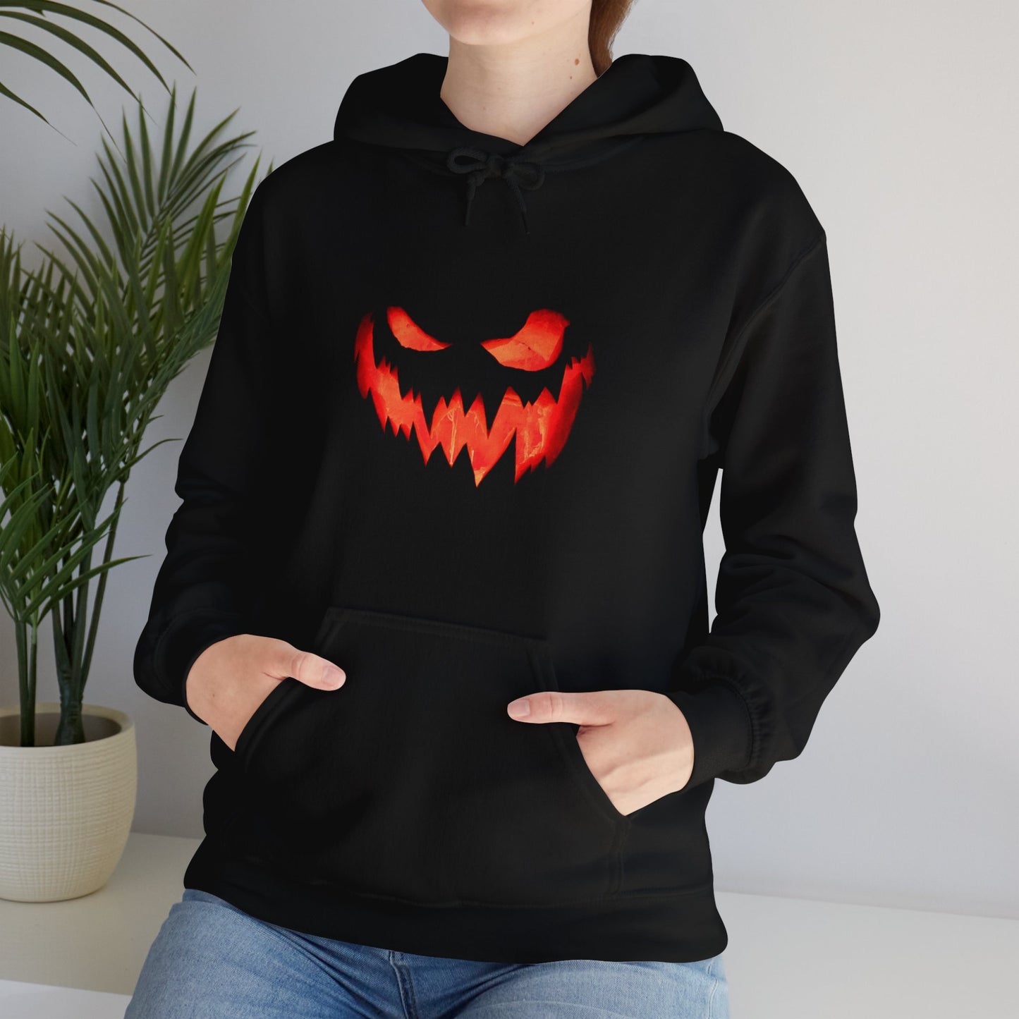 Unisex Heavy Blend Spooky Pumpkin Hooded Halloween Sweatshirt