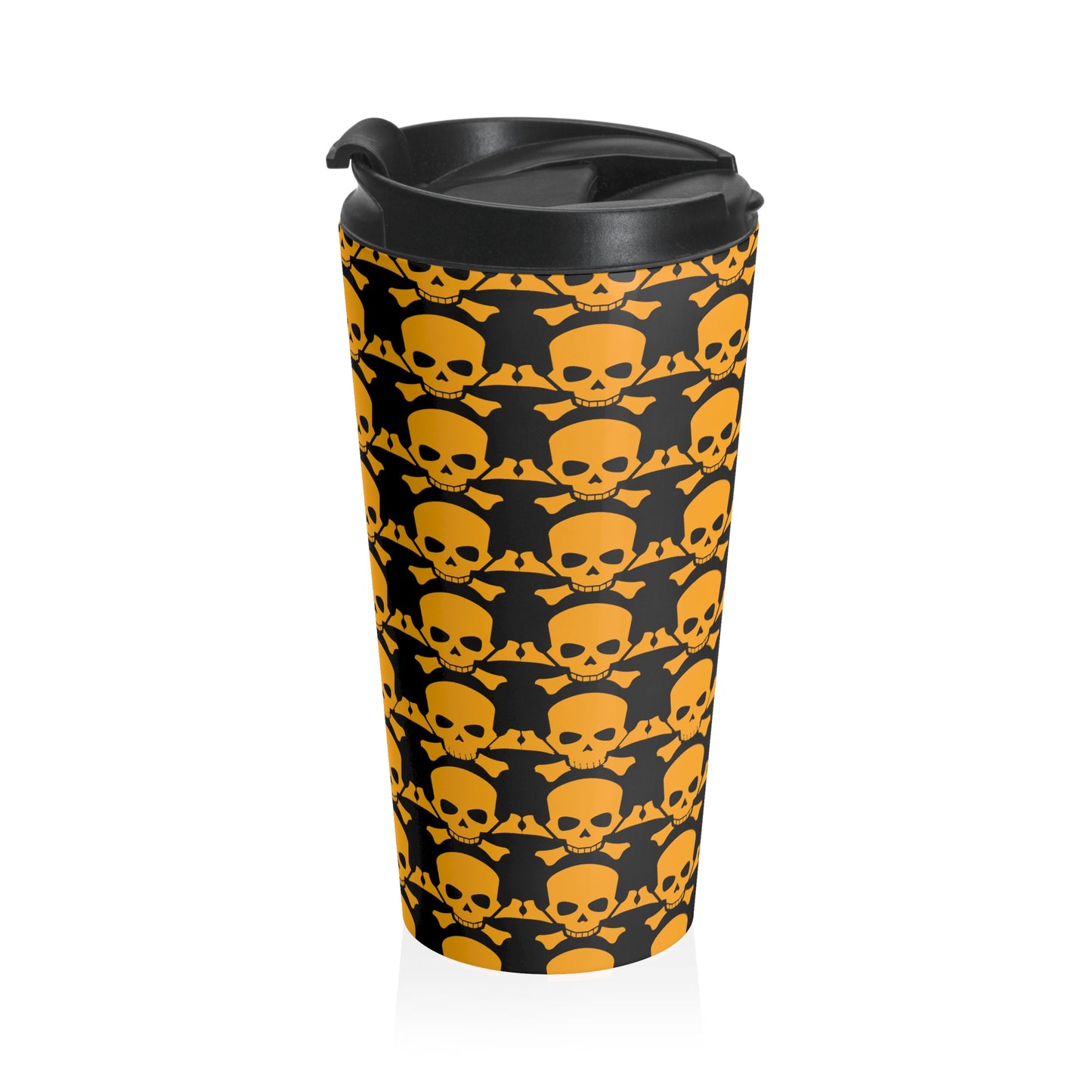 Stainless Steel Skull Crossbones Halloween Travel Mug with Insert