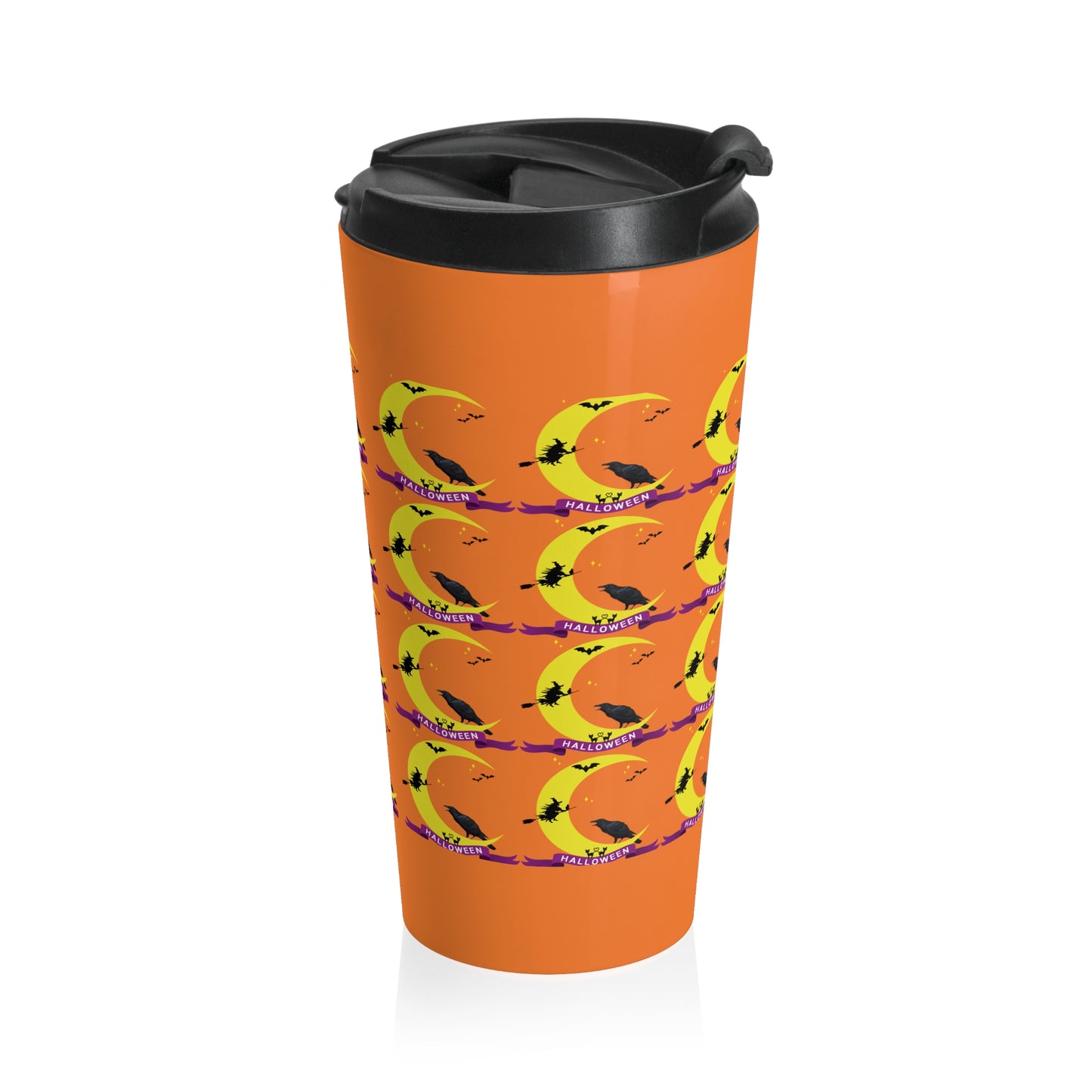 Stainless Steel Moon Raven Halloween Travel Mug with Insert