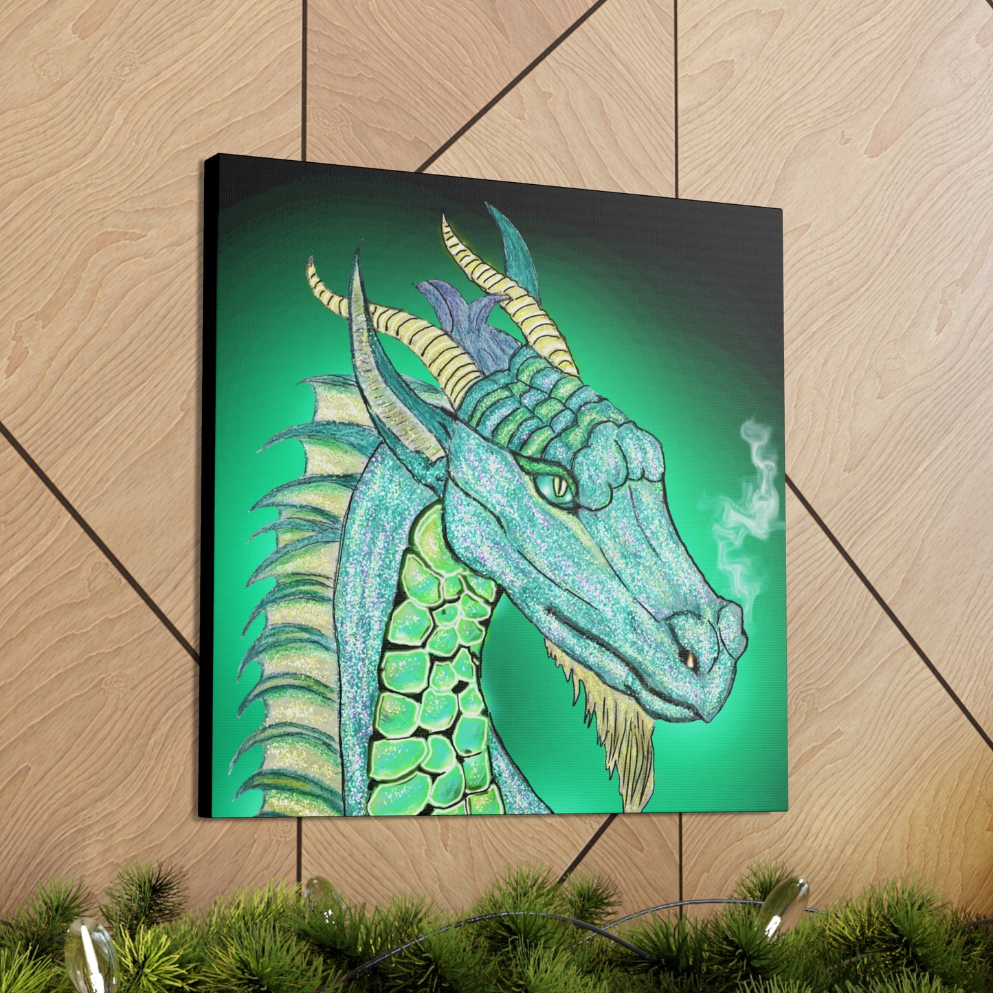 Mystic Dragon, Fantasy Art, Canvas Art, Dragon Lover Gift, Unique Gifts, Original Art