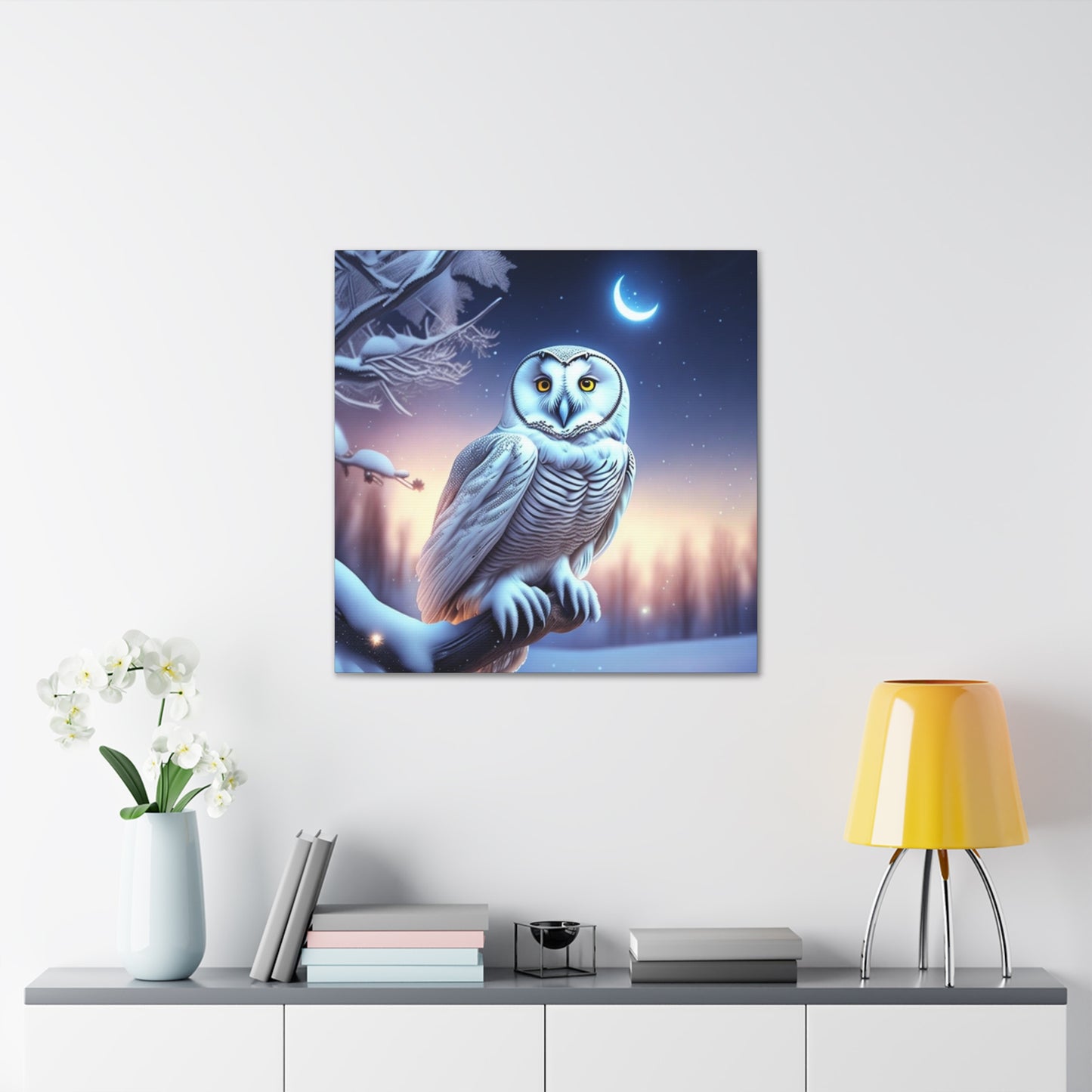 Dreamy Snowy Owl , Canvas Art, Canvas Print, Wall Decor, Original Art, Unique Gifts