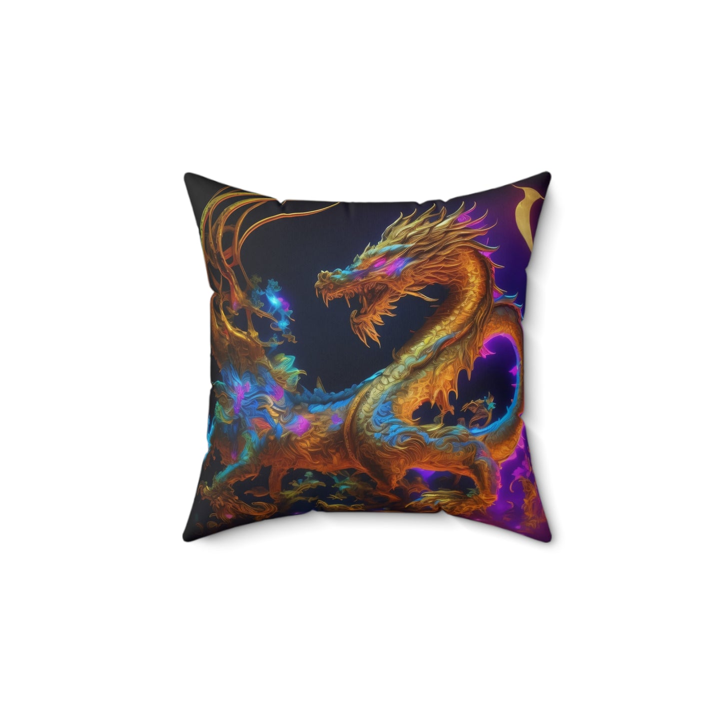 Golden Dragon, Spun Polyester Square Pillow