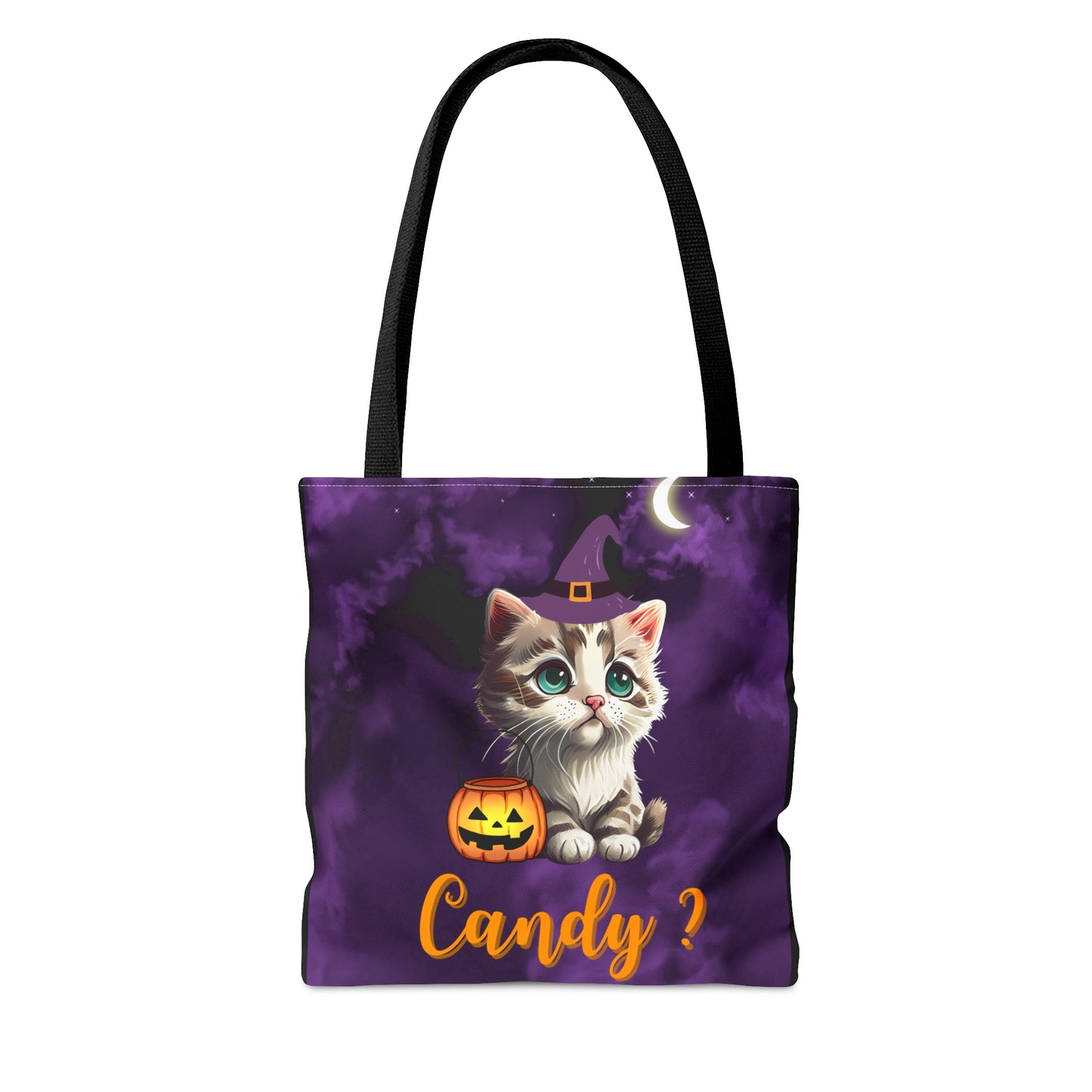 Candy? Cute Witchy Cat Halloween Candy Tote Bag