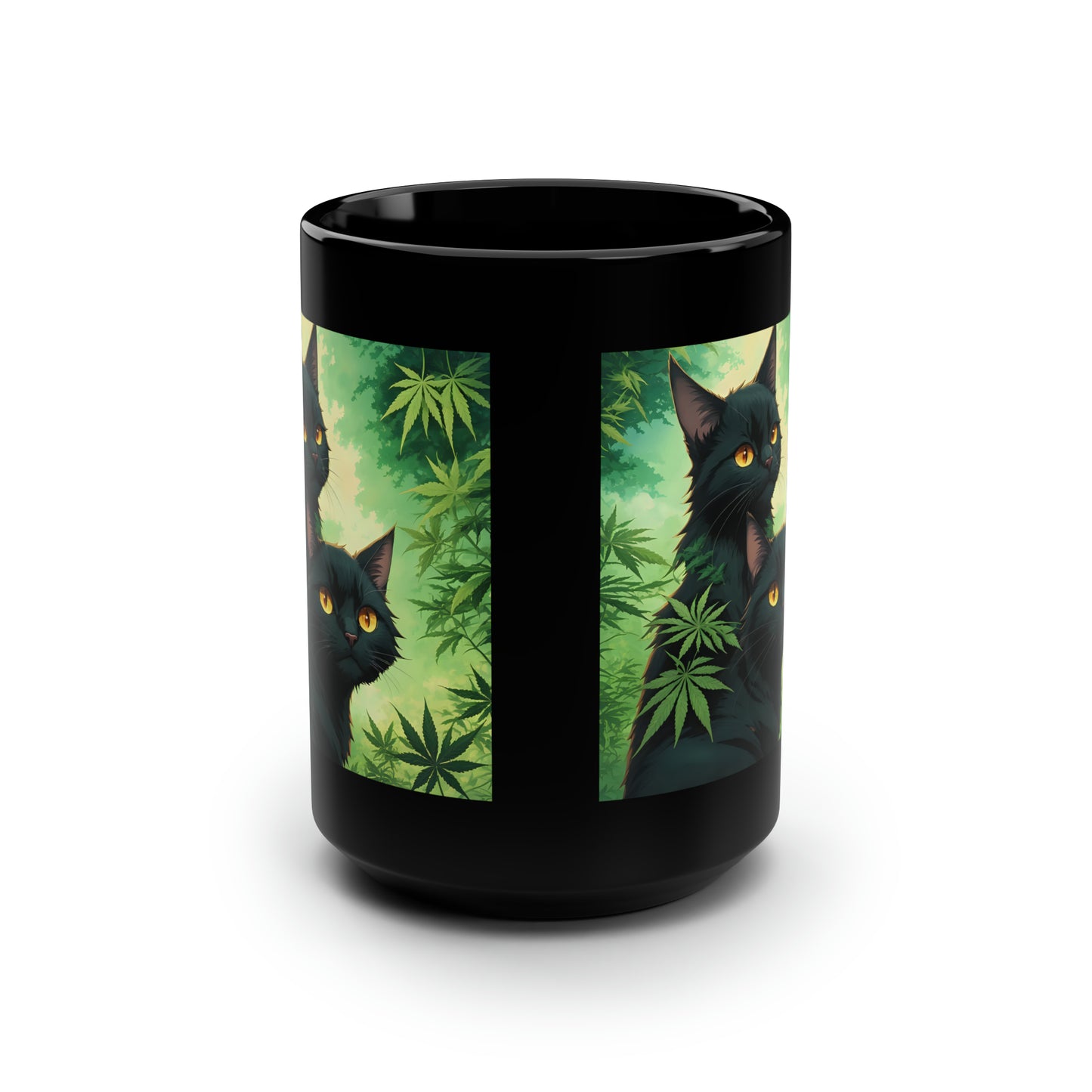 Black Cat, Black Mug, 15oz, 420 Gift