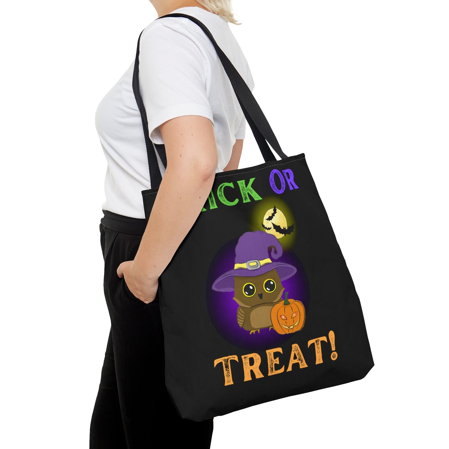 Trick Or Treat Owl Halloween Candy Tote Bag