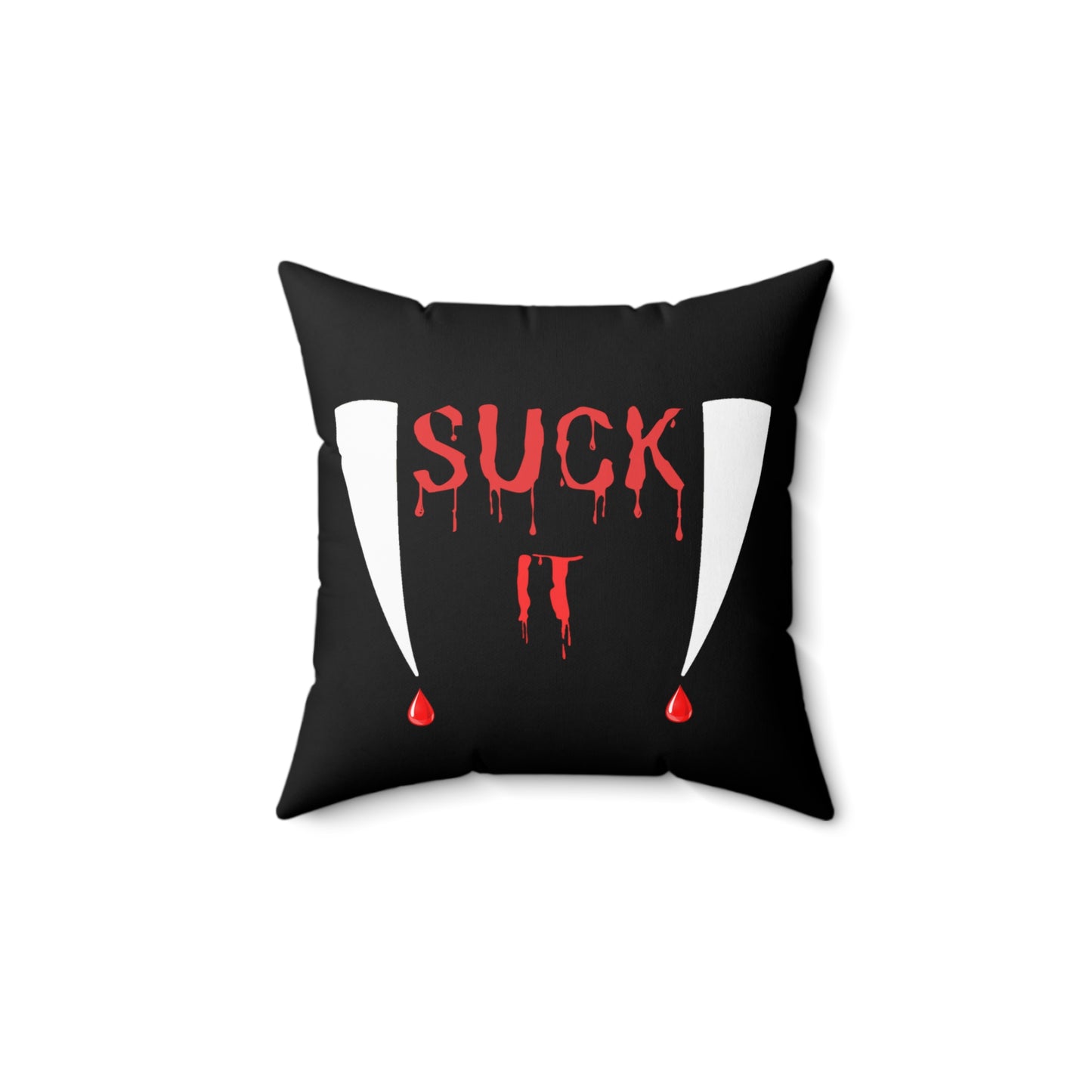 Suck It, Vampire Fangs, Halloween, Spun Polyester Square Pillow