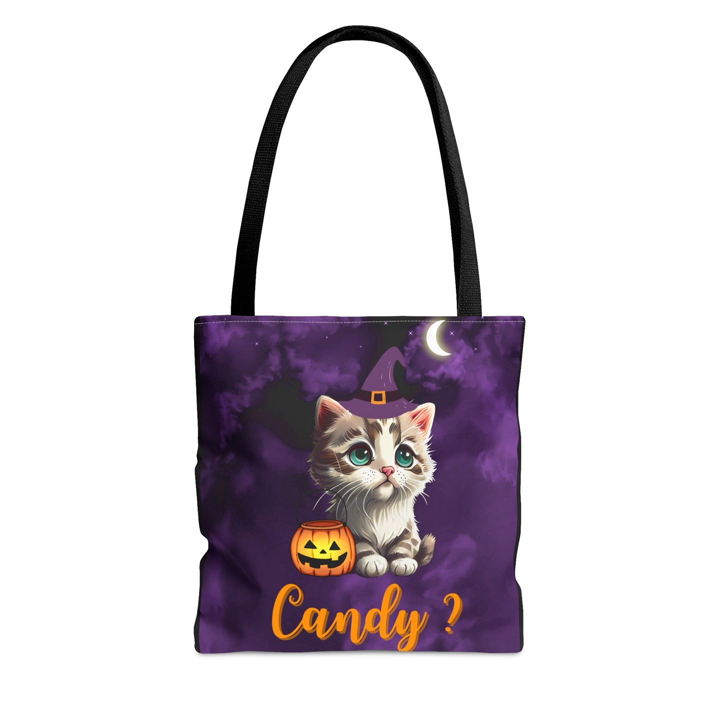 Candy? Cute Witchy Cat Halloween Candy Tote Bag