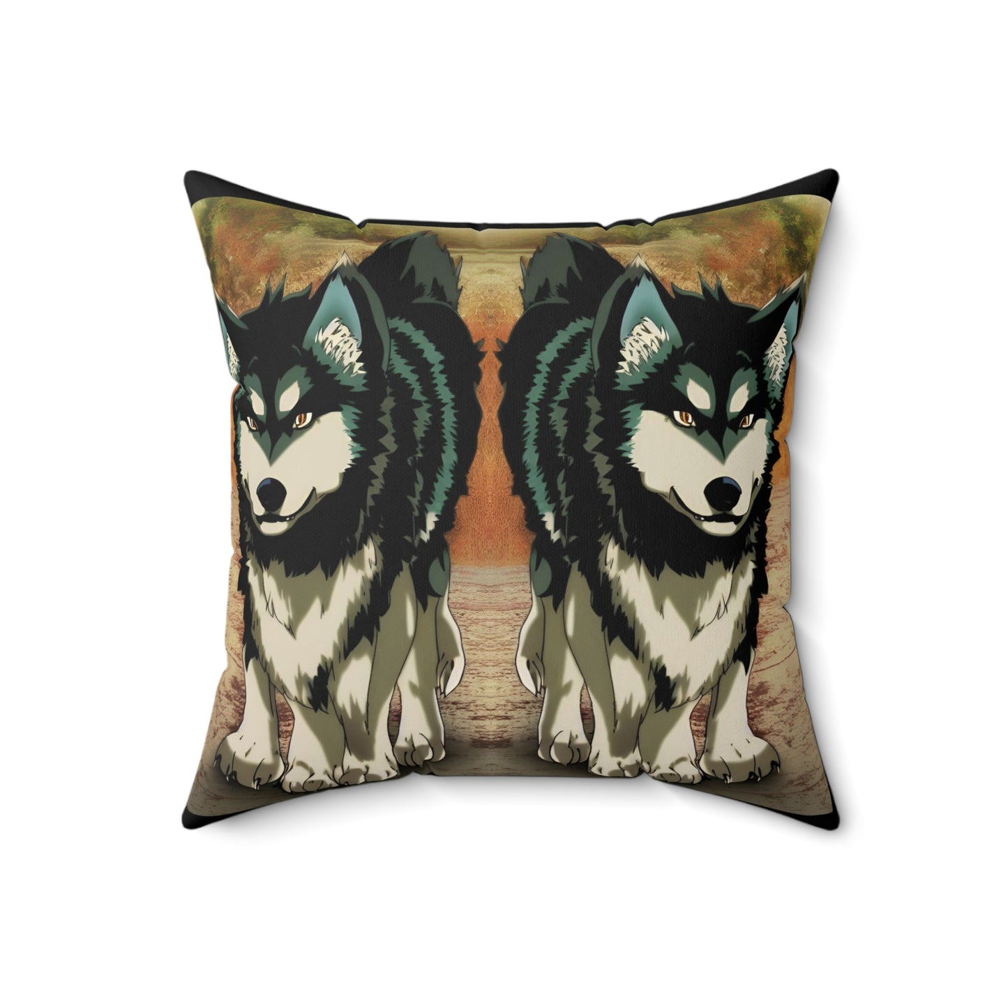 Anime Alaskan Malamute, Spun Polyester Square Pillow