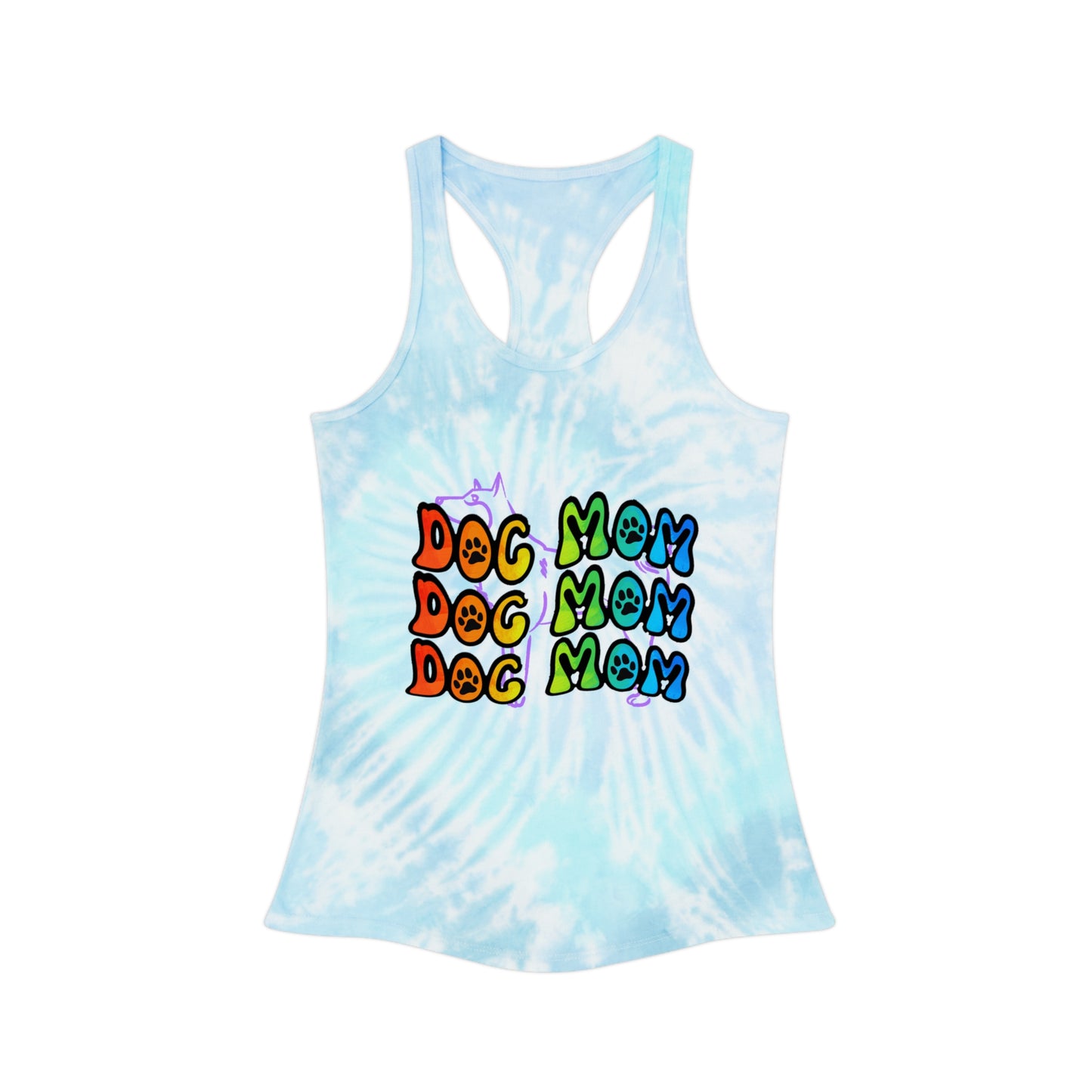 Dog Mom Tie Dye Racerback Tank Top