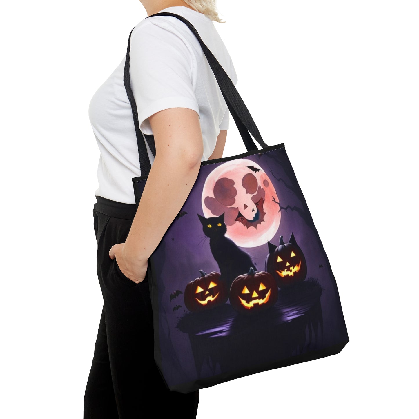 All Hallows Eve, Black Cat,  Halloween Candy Tote Bag