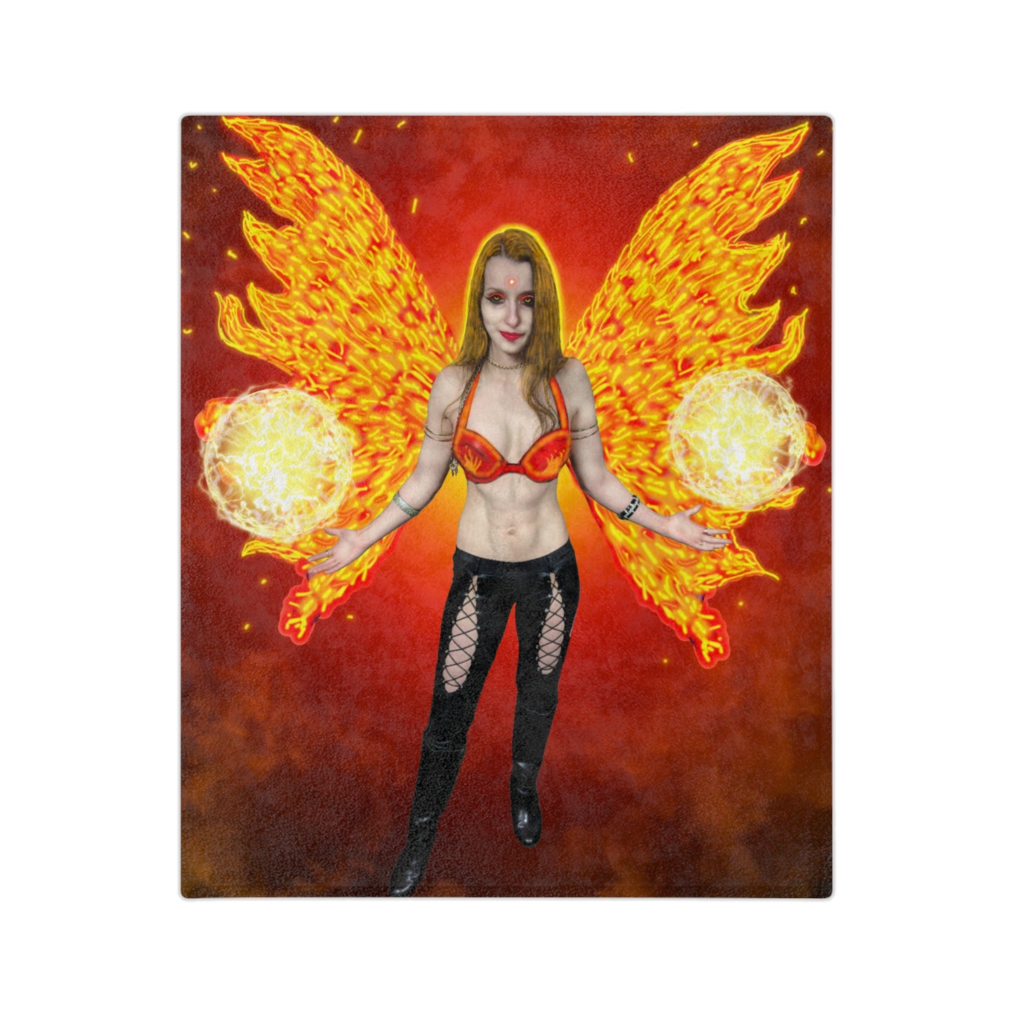 Mystic Fire Fairy Velveteen Minky Blanket