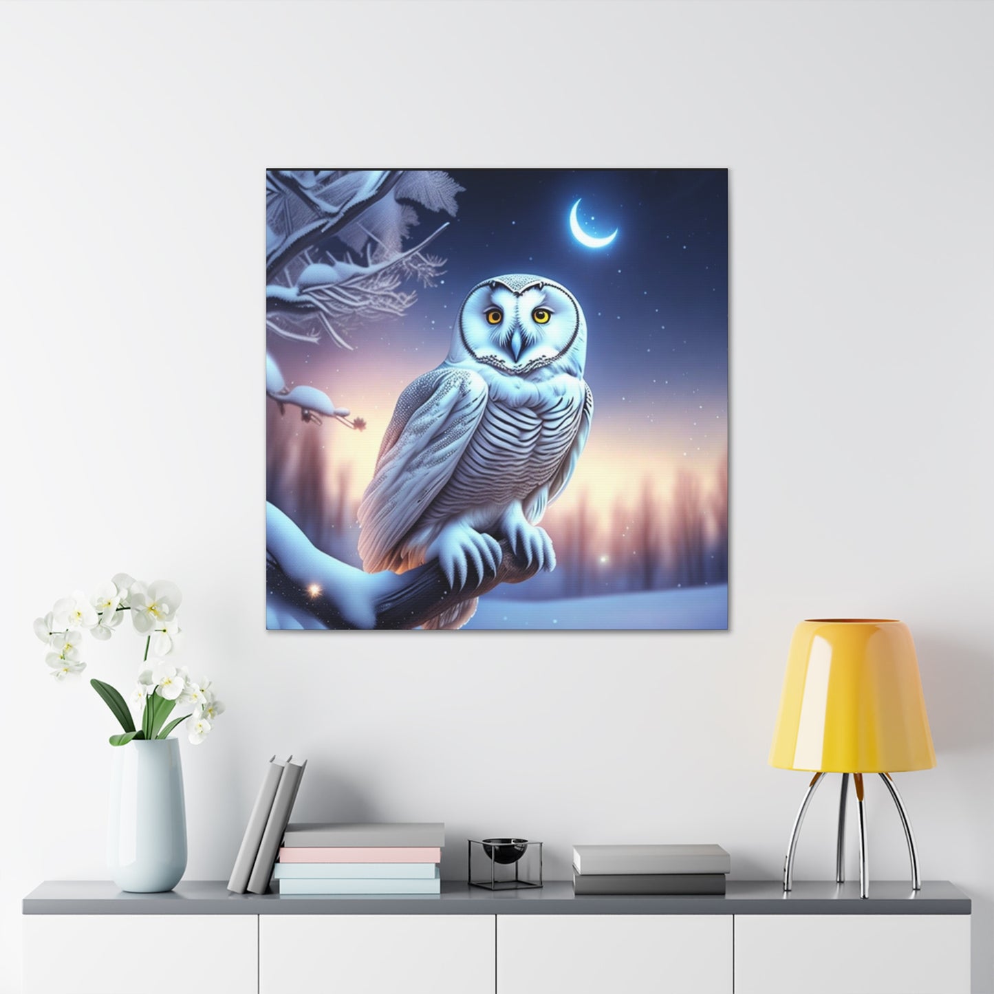 Dreamy Snowy Owl , Canvas Art, Canvas Print, Wall Decor, Original Art, Unique Gifts