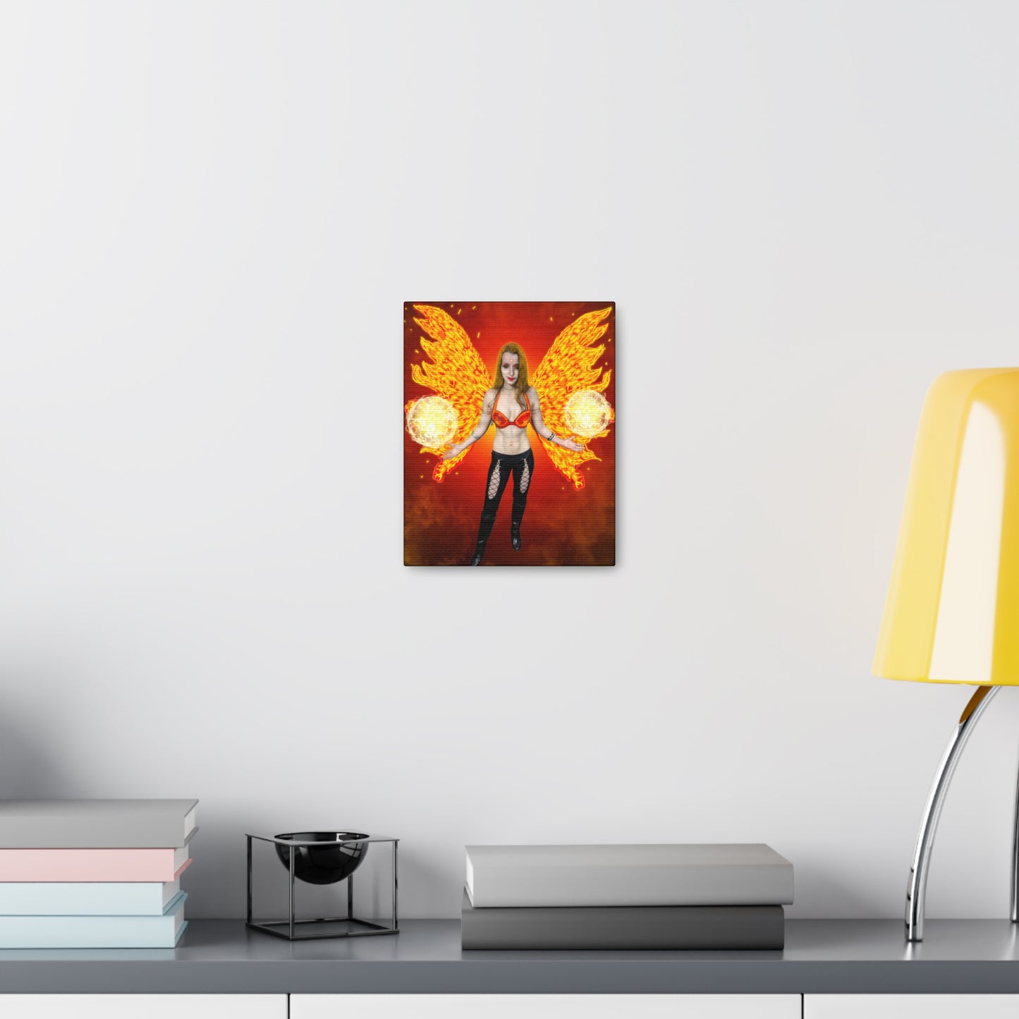 Mystic Fire Fairy, Fantasy Art, Canvas Art, Unique Gift, Original art, Wall Decor