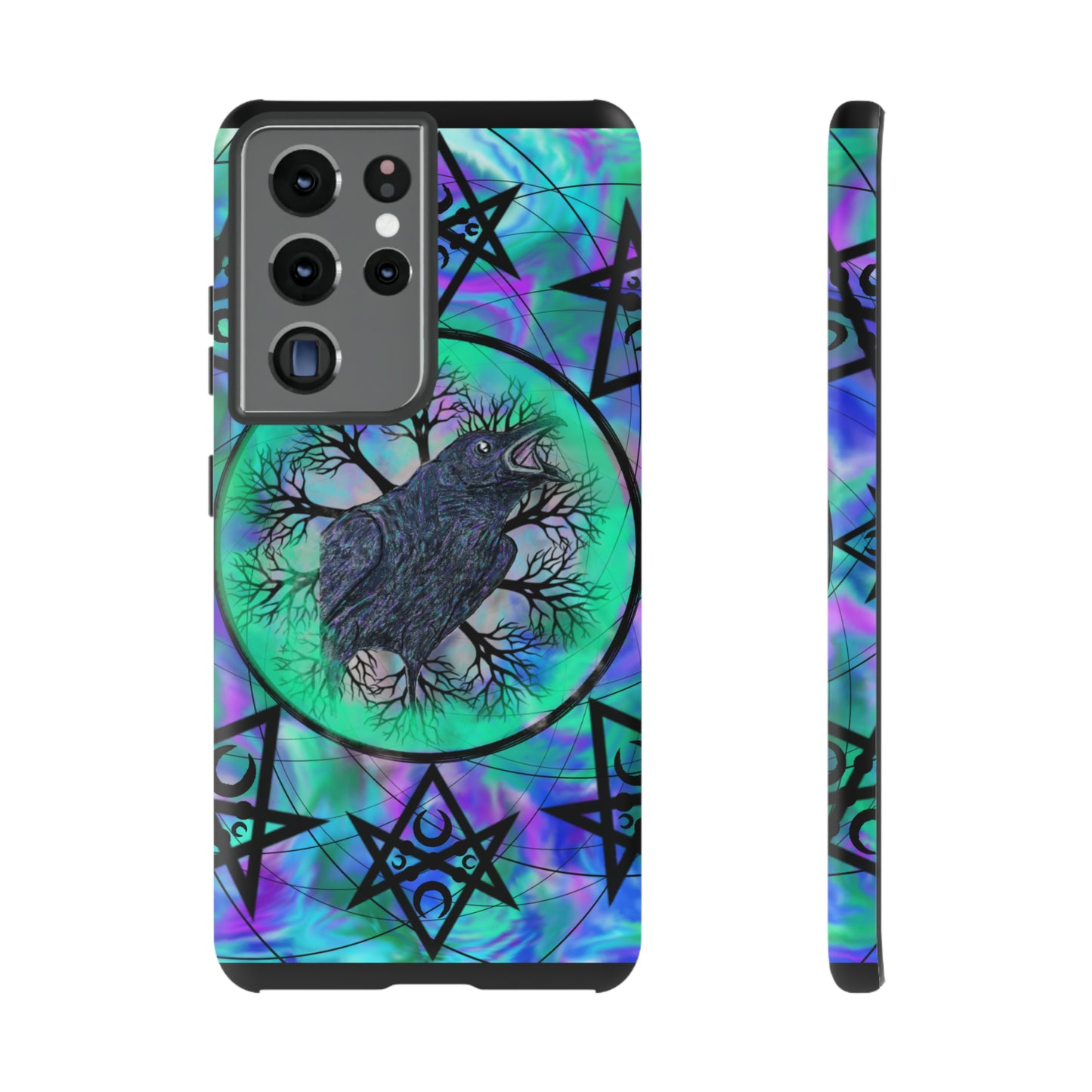 Raven Medicine Totem Protective Phone Case, Samsung, iPhone, Pixel, all sizes