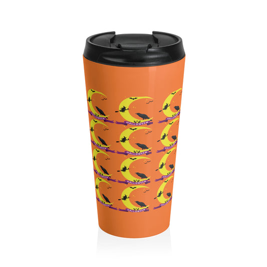 Stainless Steel Moon Raven Halloween Travel Mug with Insert