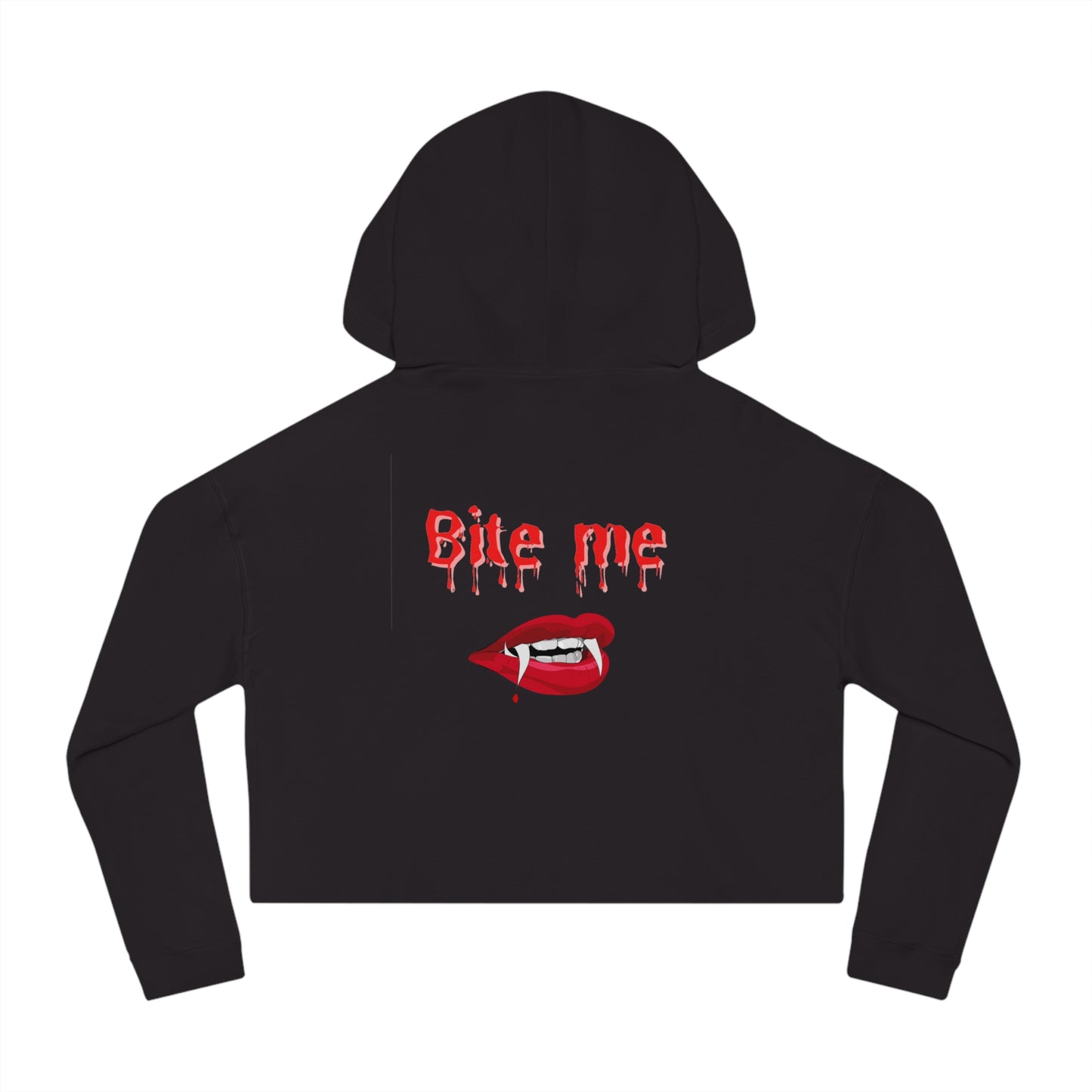 Eat Me Christmas Womens Cropped Hooded Sweatshirt