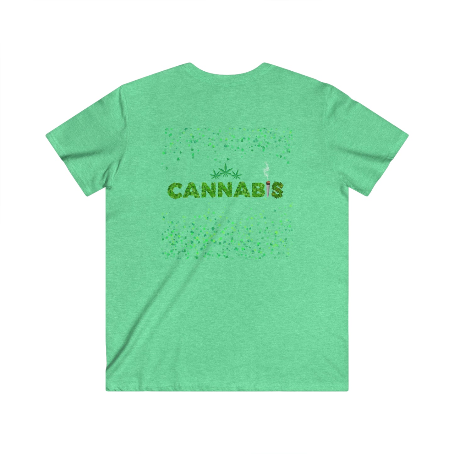 Cannabis, Men's Fitted V-Neck Short Sleeve Tee