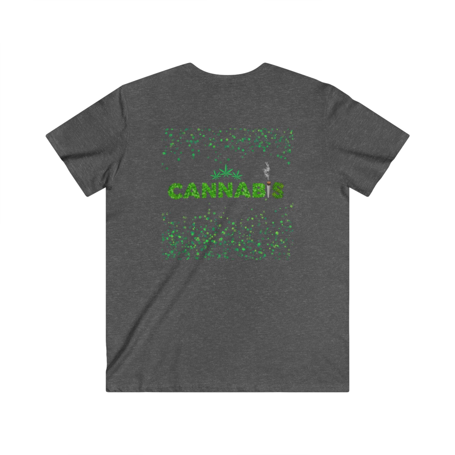 Cannabis, Men's Fitted V-Neck Short Sleeve Tee