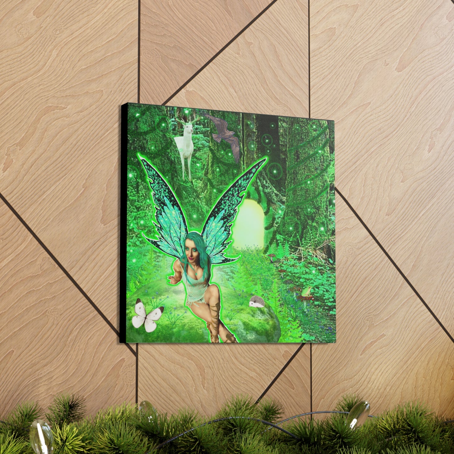 Mystic Forest Fairy Fantasy Art, Canvas Art, Wall Decor, Nature Lover Gift, Original Art, Unique Gift