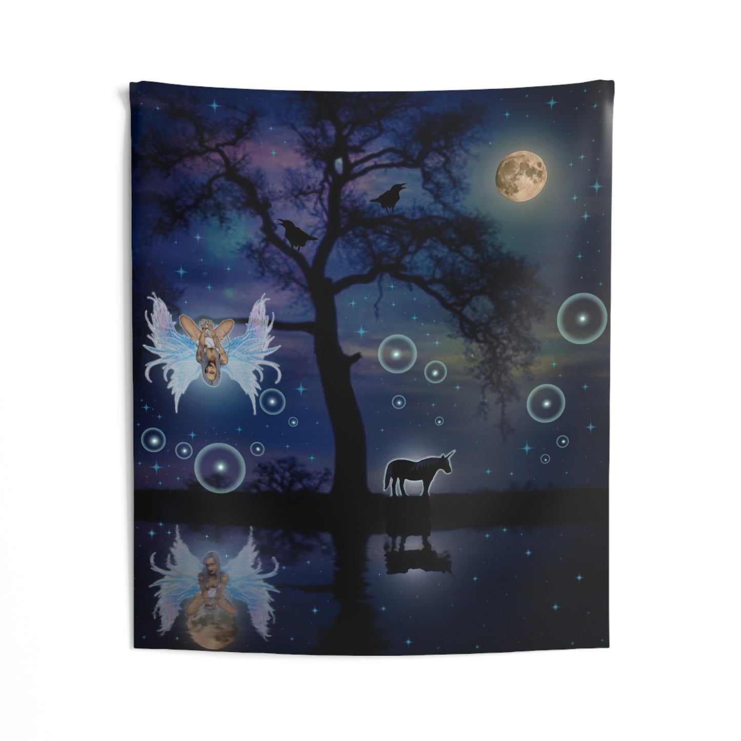 Mystic Moon Fairy Indoor Wall Tapestry 51 x 60