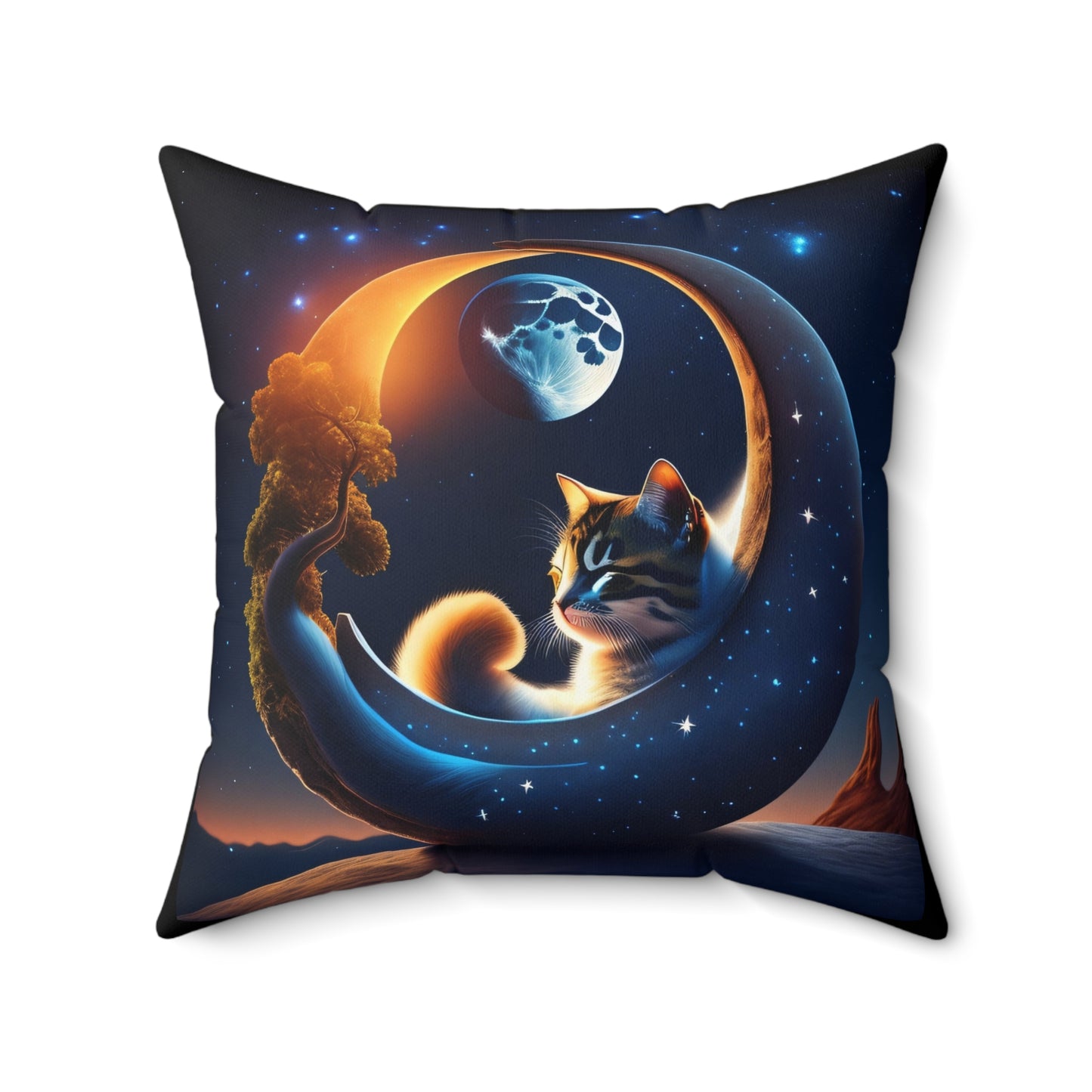 Sweet Dreams Kitty, Spun Polyester Square Pillow