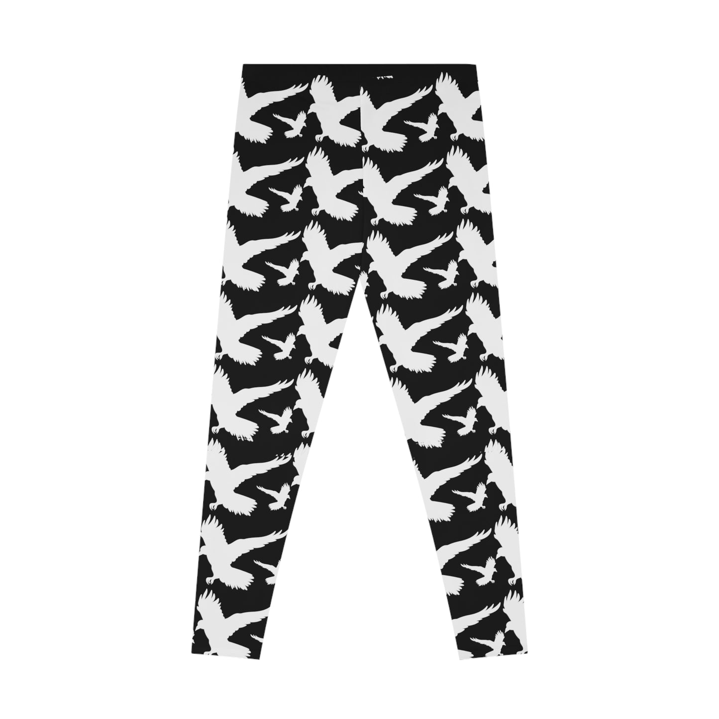 White Raven Halloween Stretchy Leggings Black