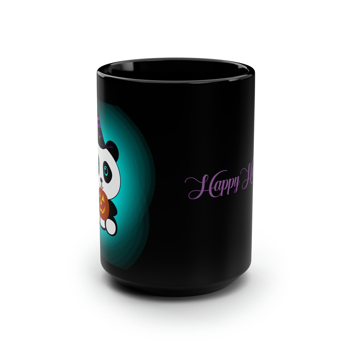 Black Halloween Cute Panda Mug15oz